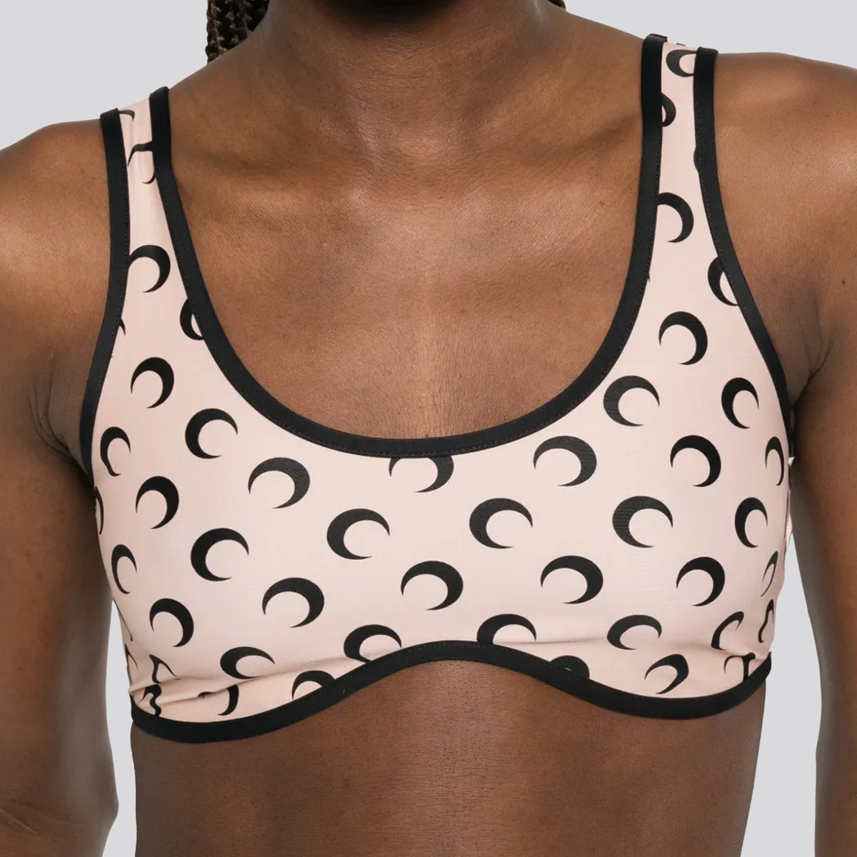 Top Bra Beige Marine Serre Moon Printed