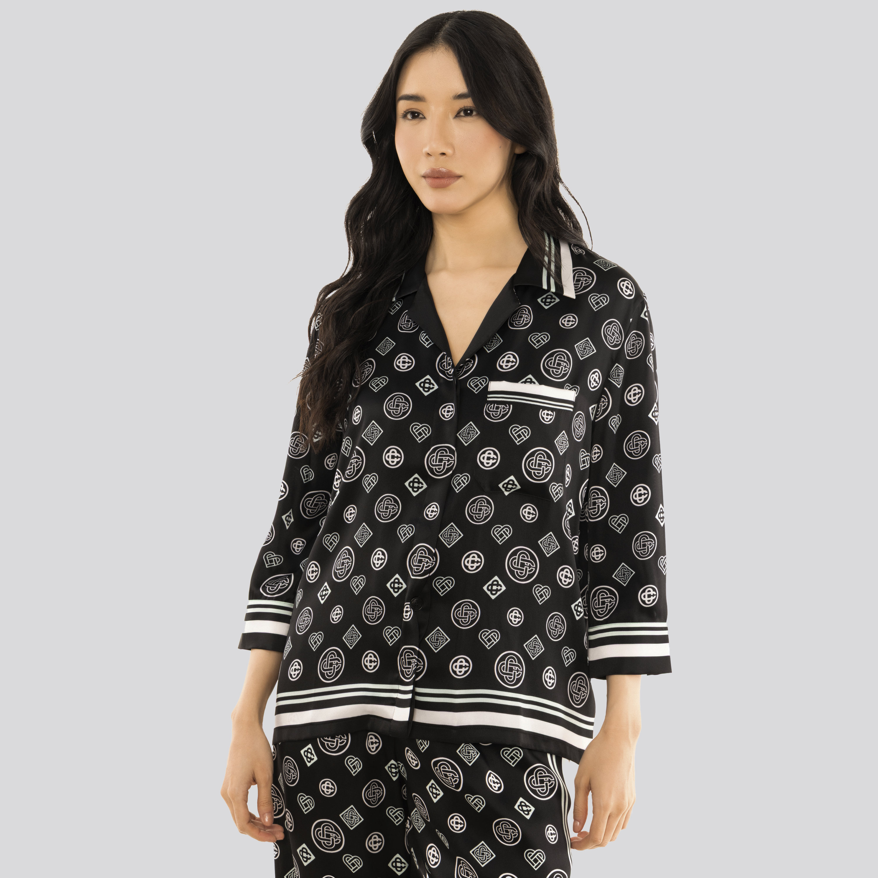 Camisa Negra Casablanca Monogram