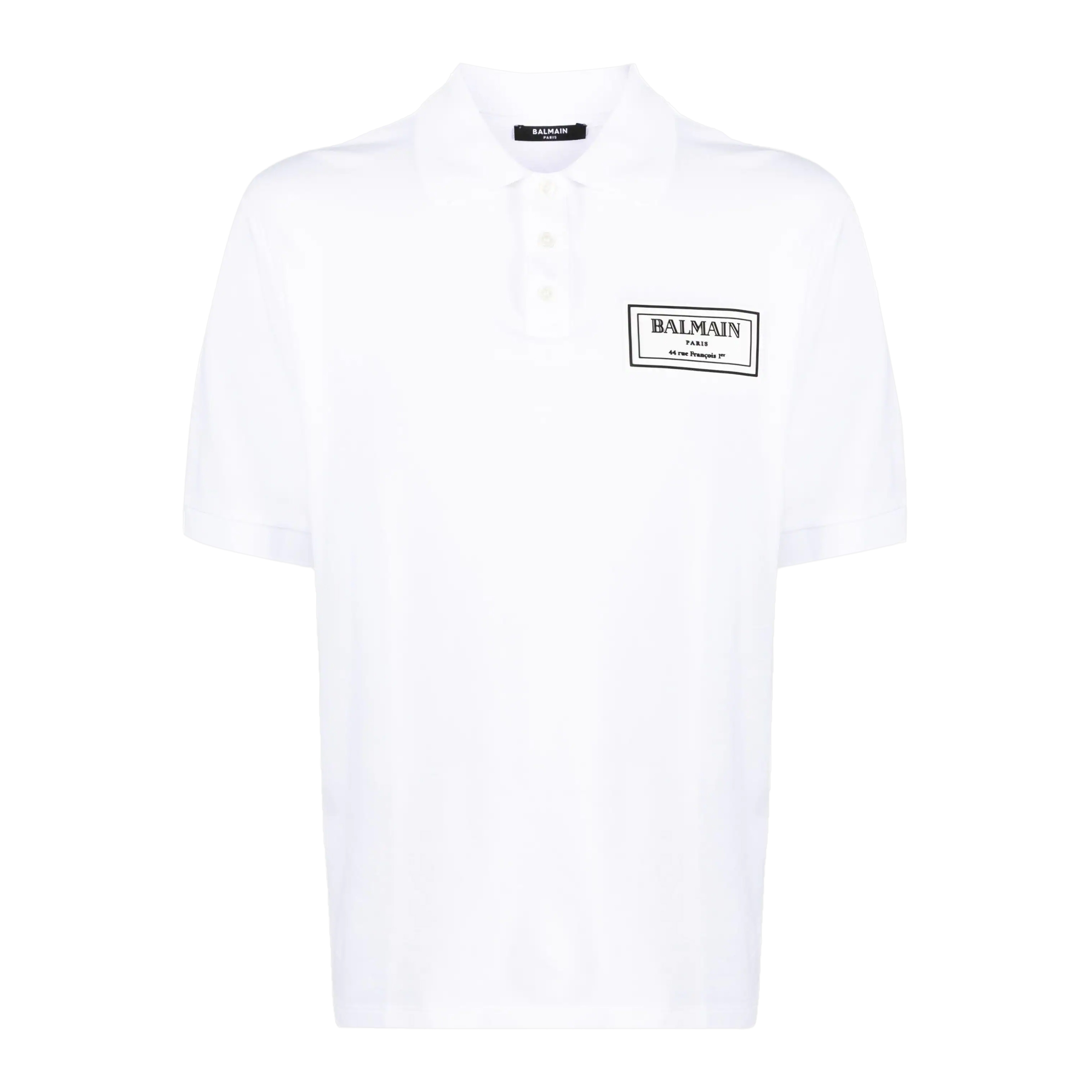 Camiseta Tipo Polo Blanca Balmain Pique