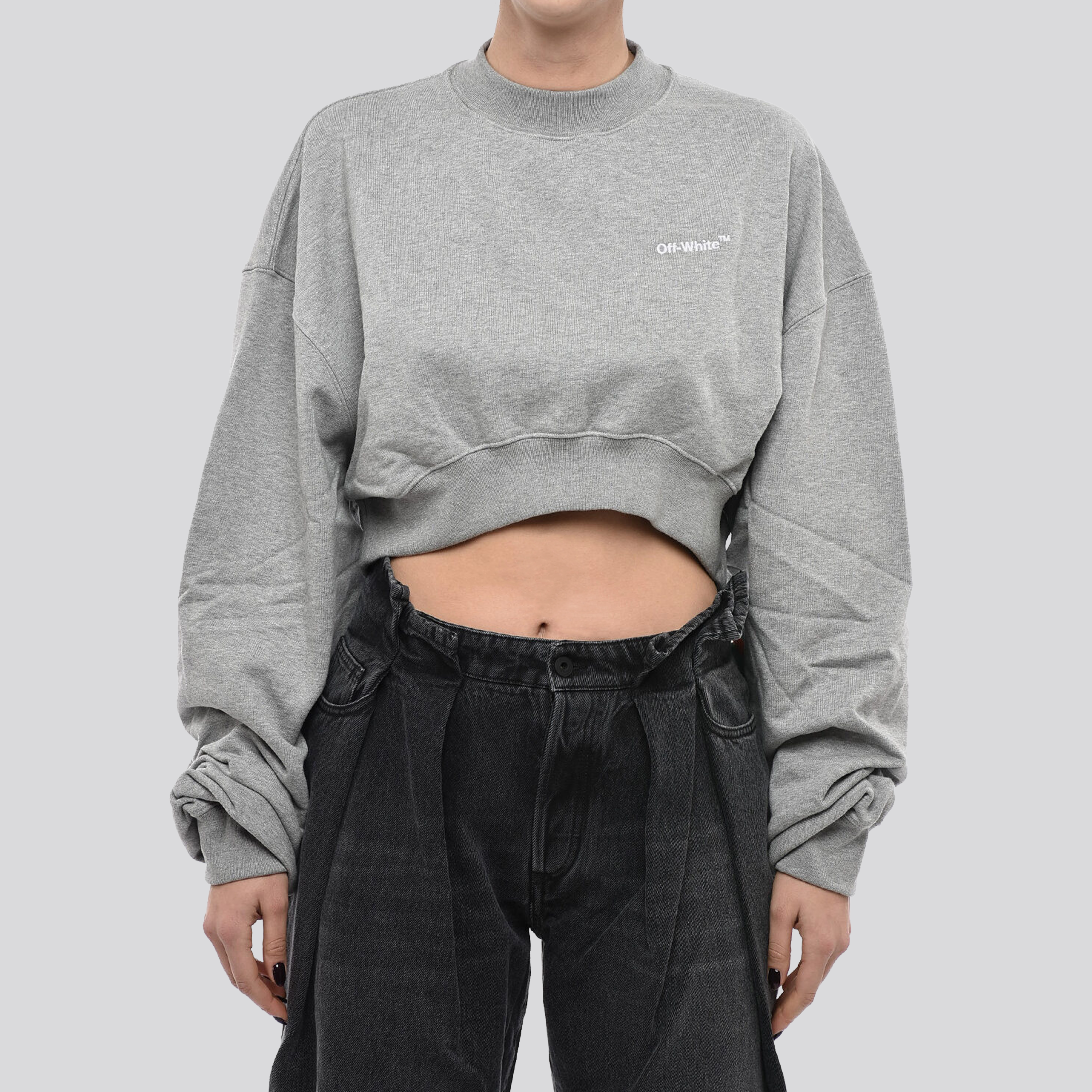 Suéter Gris Off-White Cropped