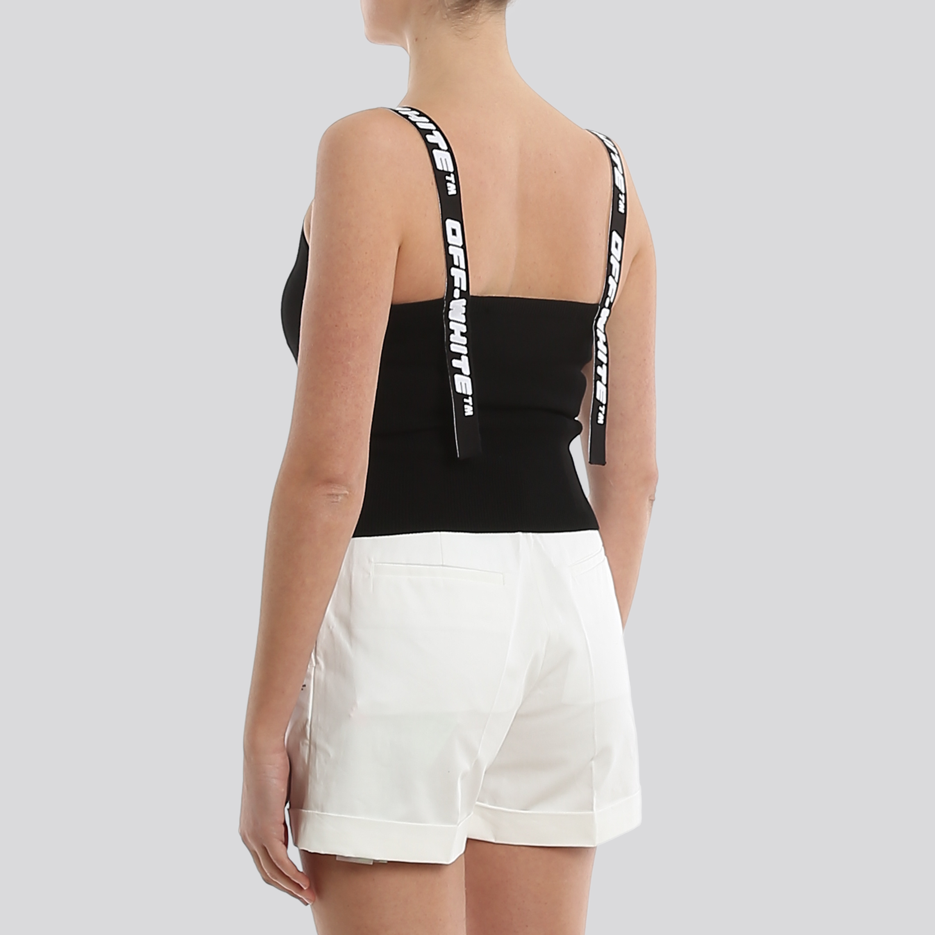 Top Negro Off-White Top Black Off-White