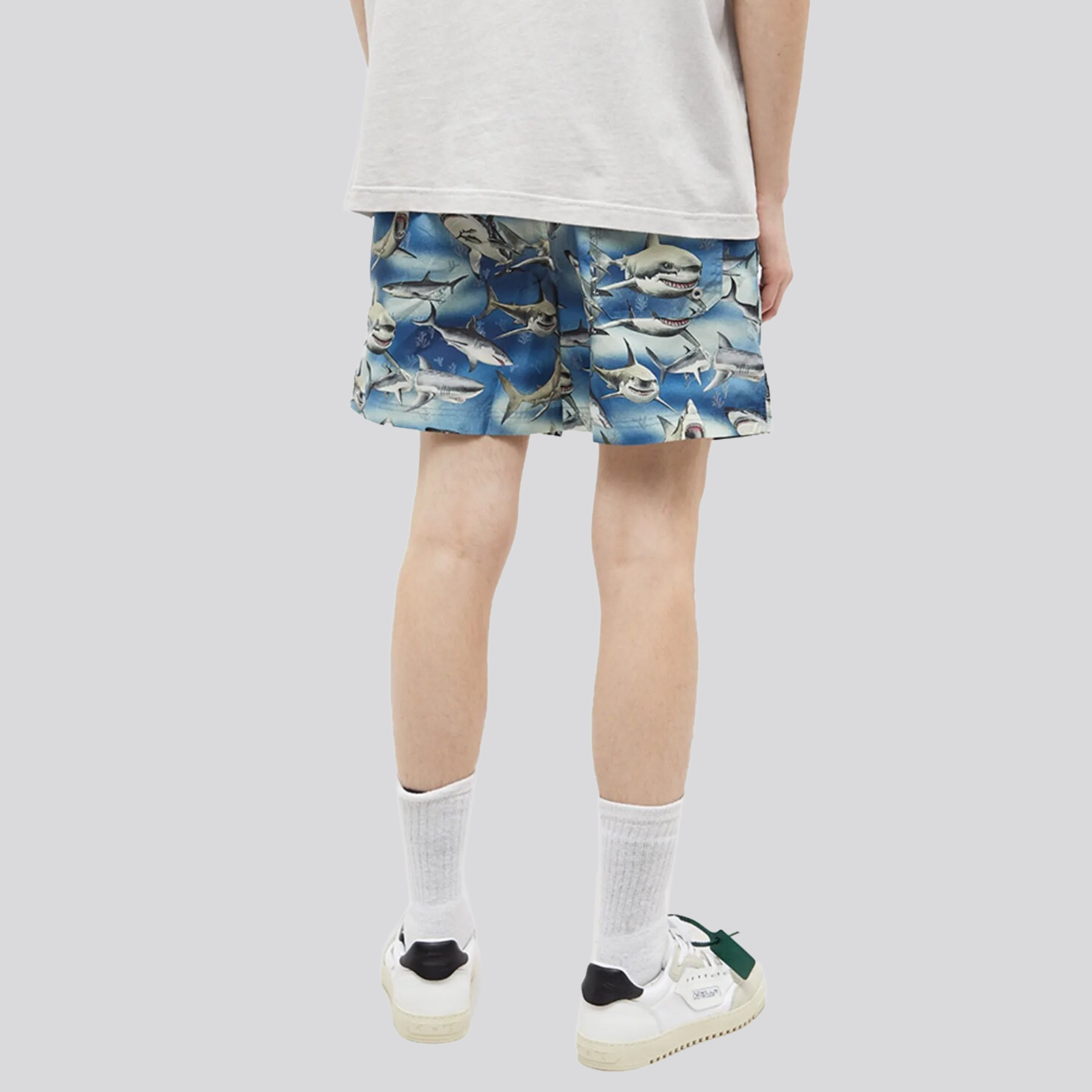 Pantaloneta Azul Palm Angels Sharks
