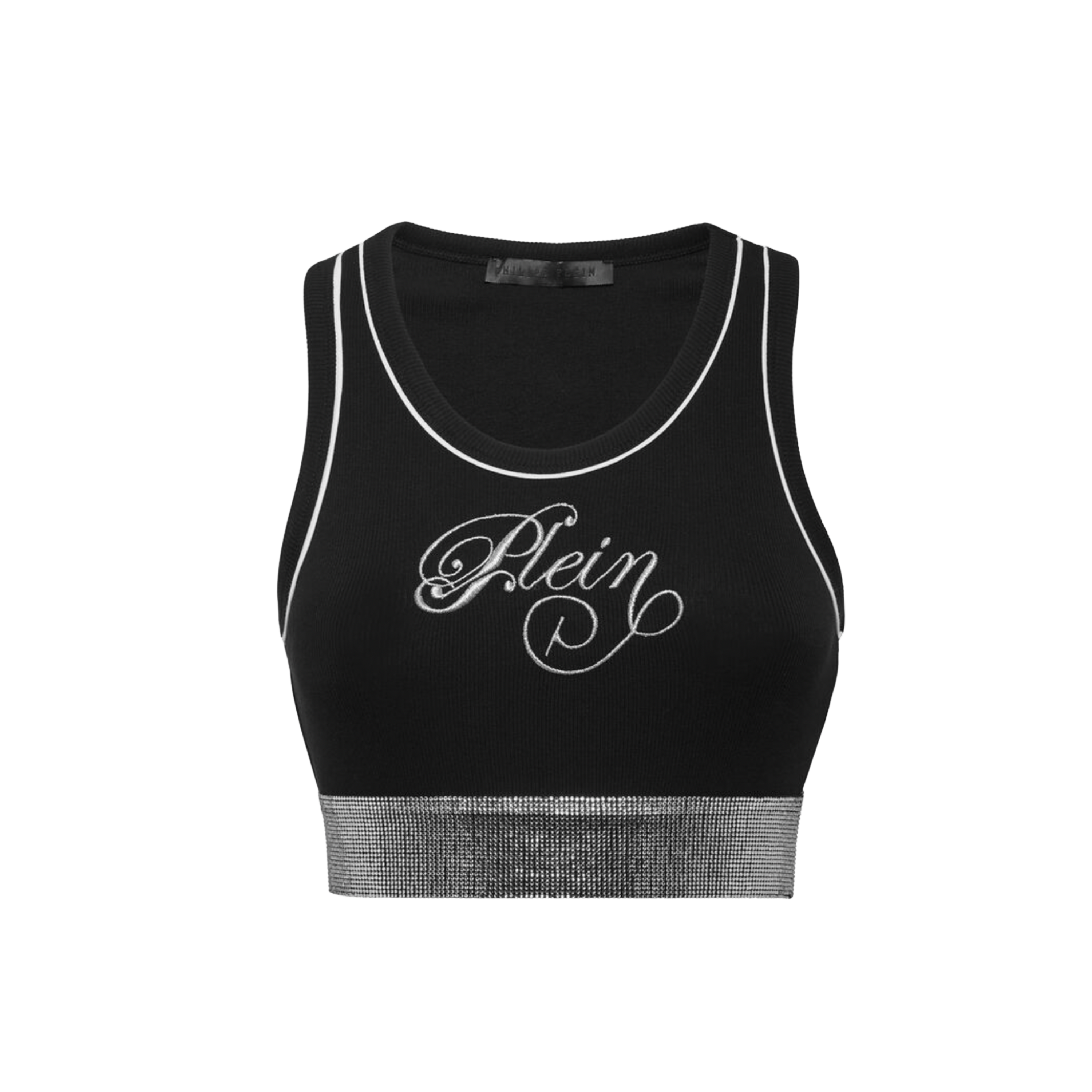 Top Negro Philipp Plein Elastic Strass