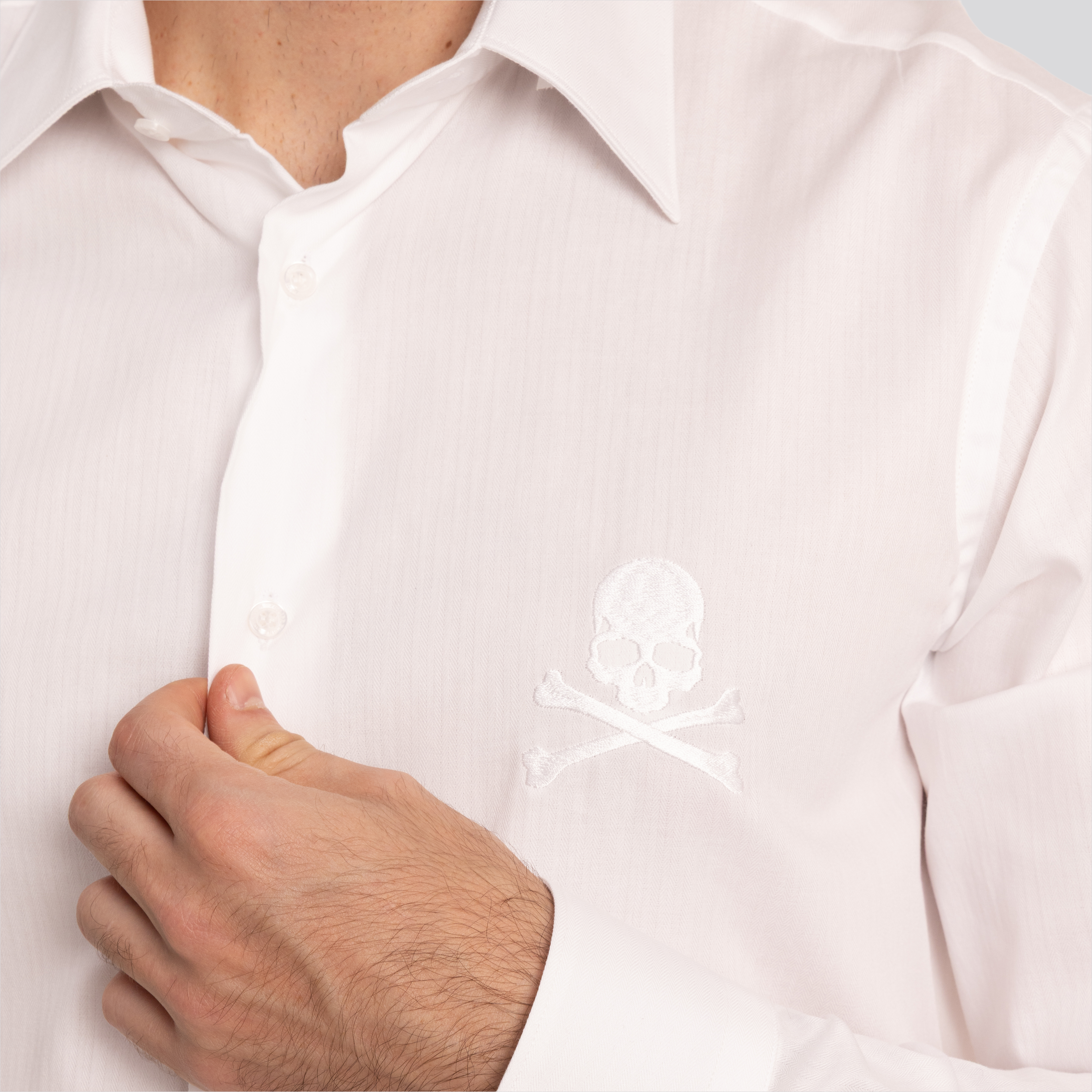 Camisa Blanca Philipp Plein Herringbone