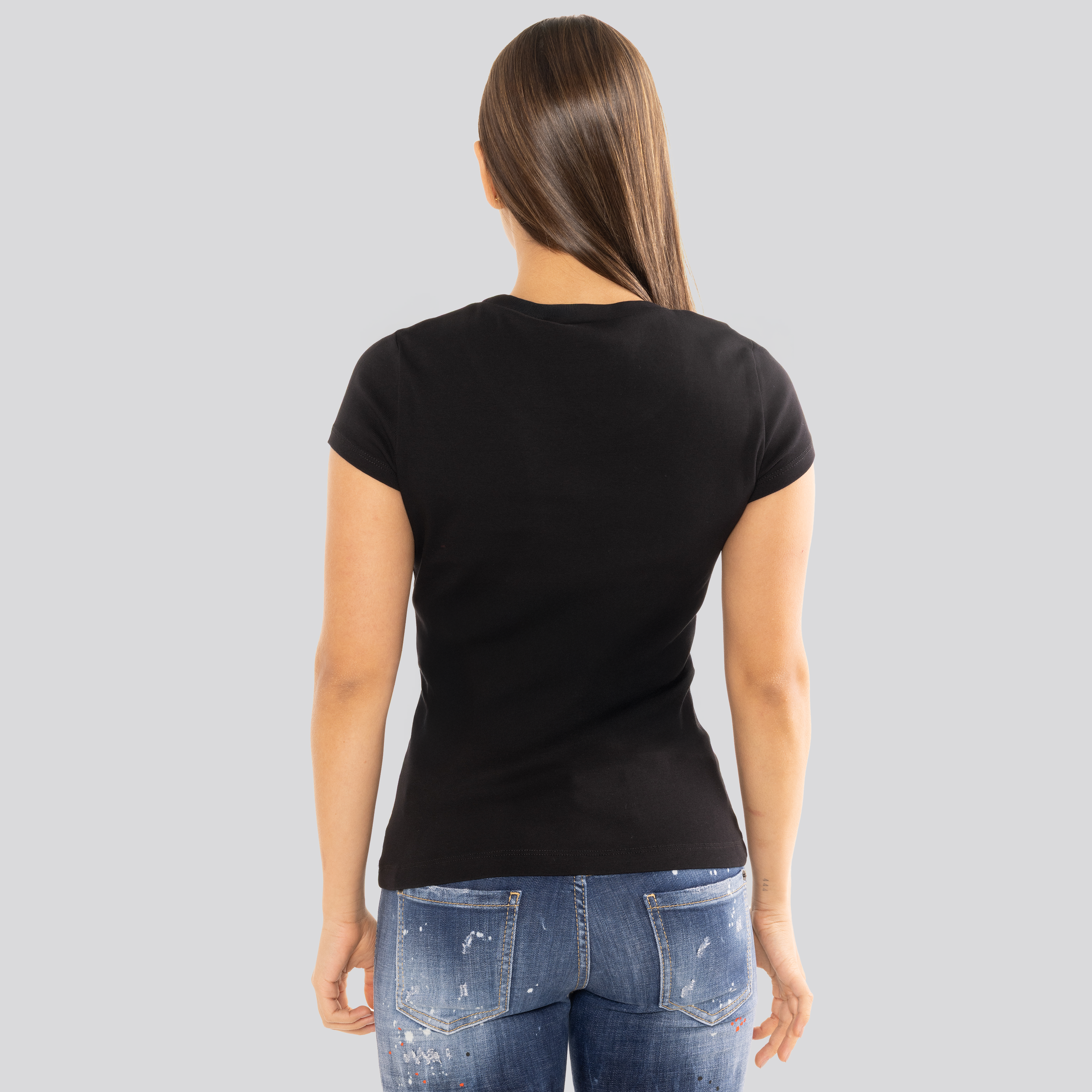 Camiseta Negra Dsquared2 Mini Leaf