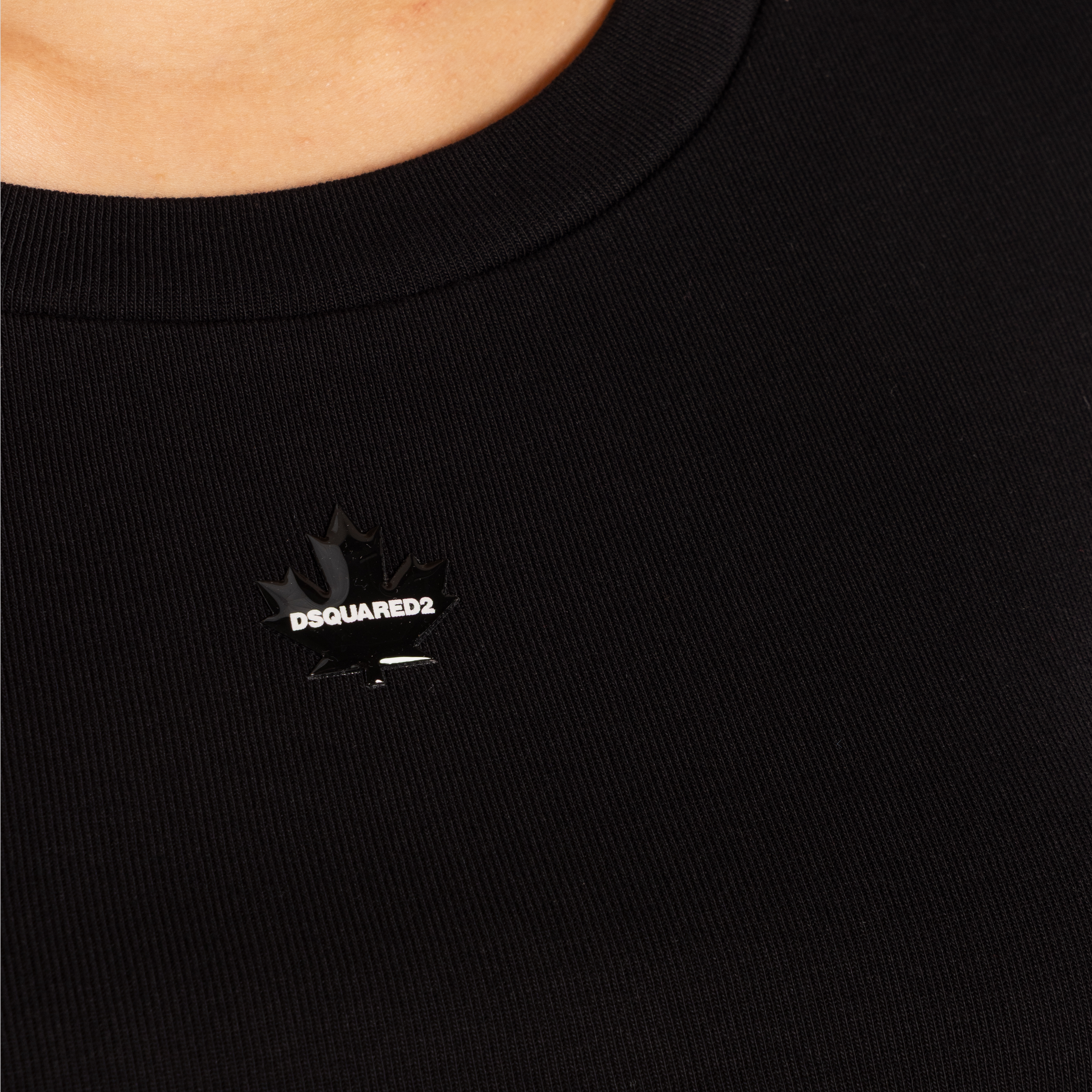 Camiseta Negra Dsquared2 Mini Leaf