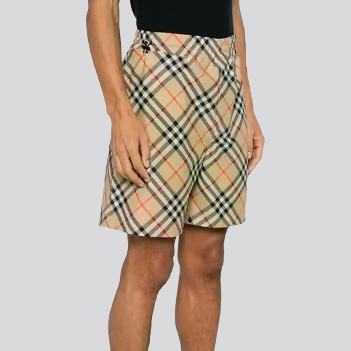 Short Beige Burberry Vintage Check