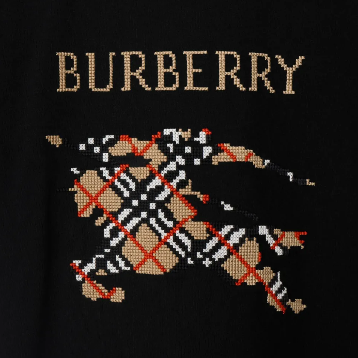 Camiseta Negra Burberry Horse Logo