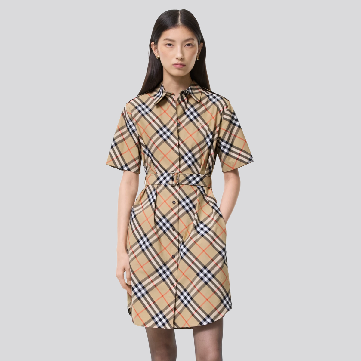 Vestido Beige Burberry Vintage Check