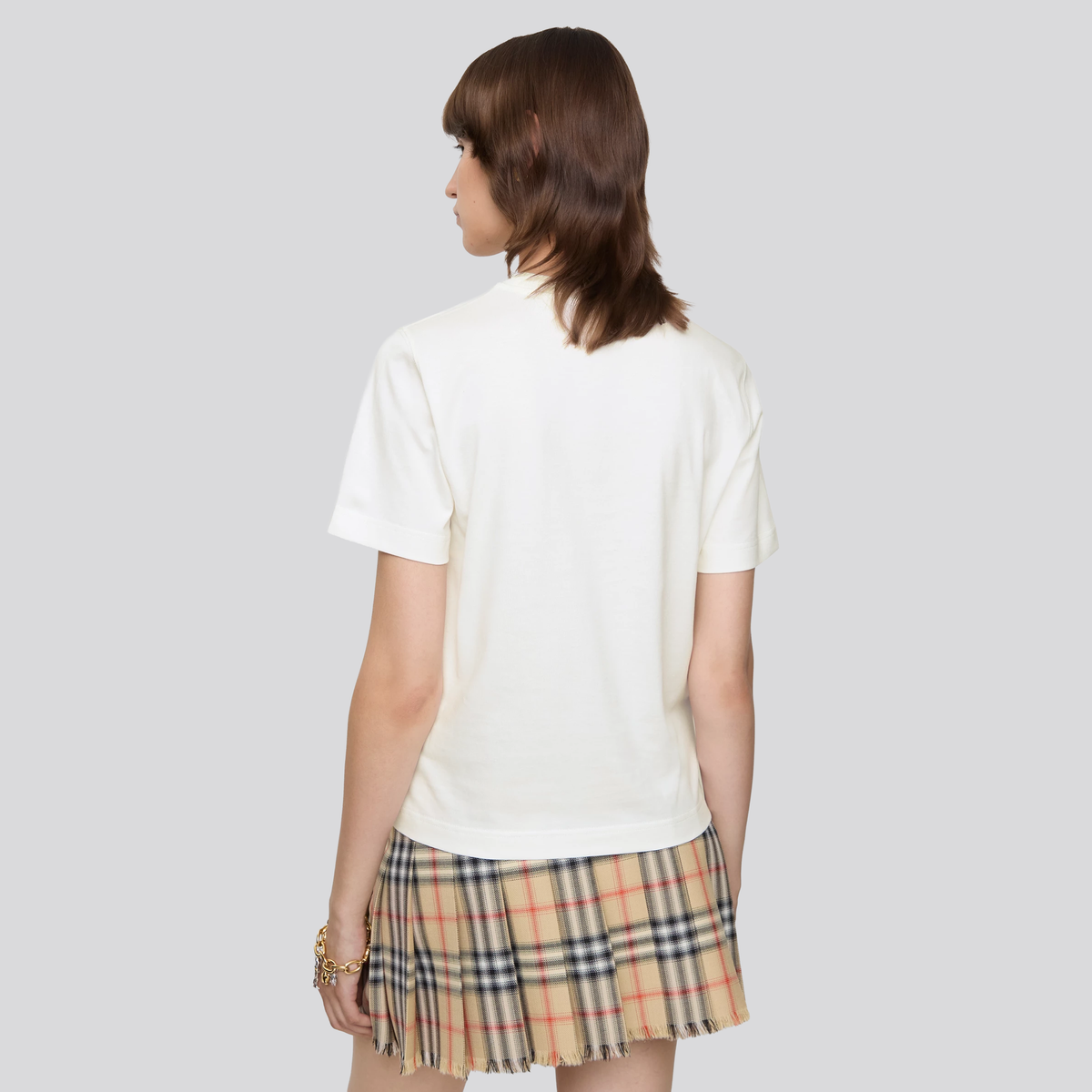 Camiseta Blanca Burberry Horse Knight Check