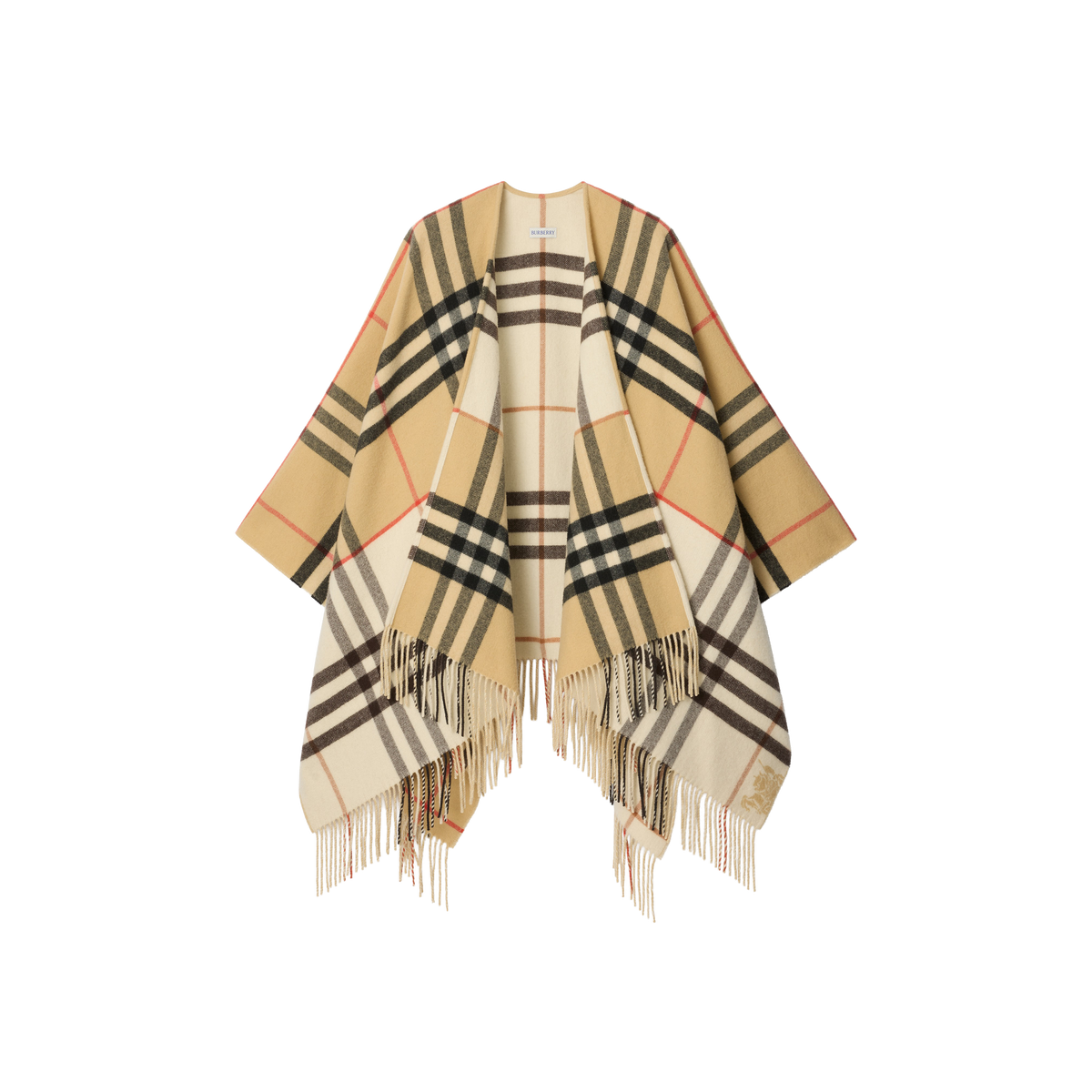 Bufanda Capa Beige Burberry Contrast Check Cashmere