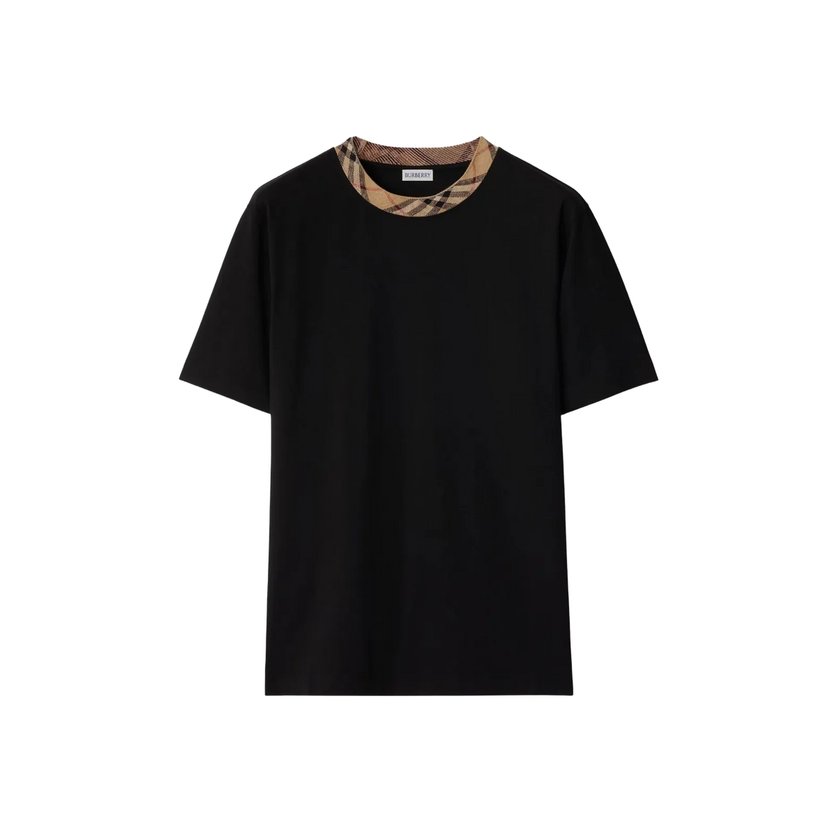 Camiseta Negra Burberry Vintage Check Neck
