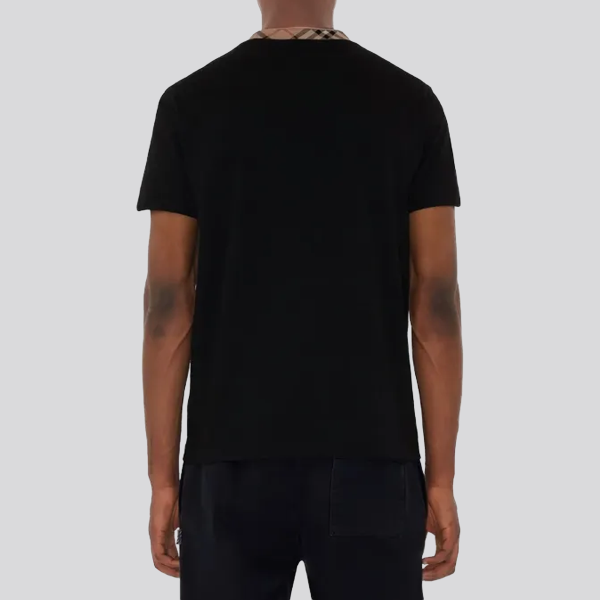 Camiseta Negra Burberry Vintage Check Neck
