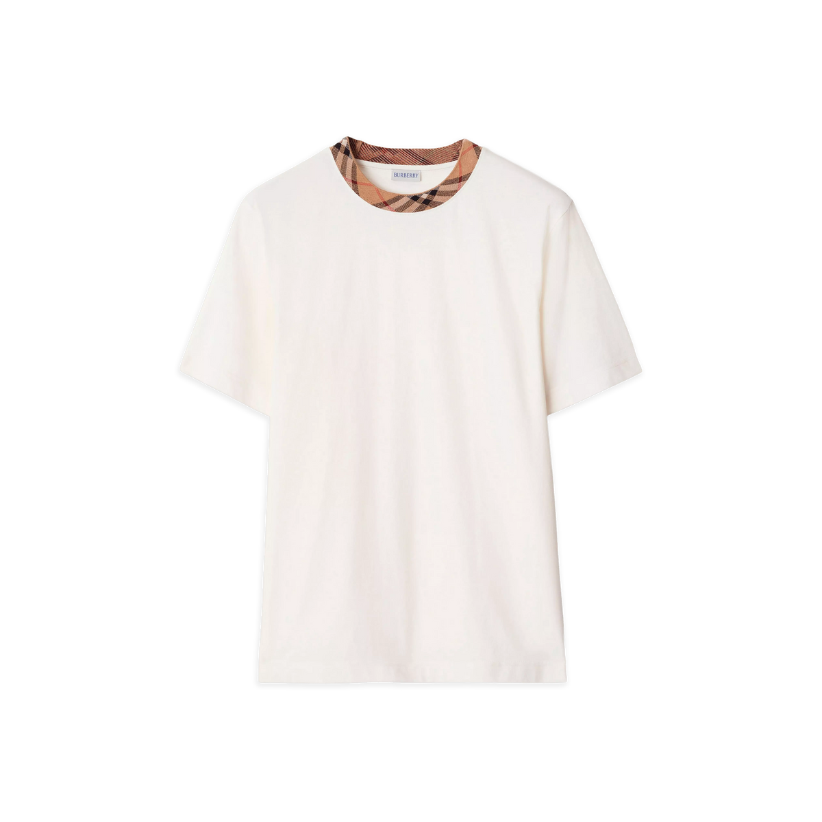 Camiseta Blanca Burberry Vintage Check Neck