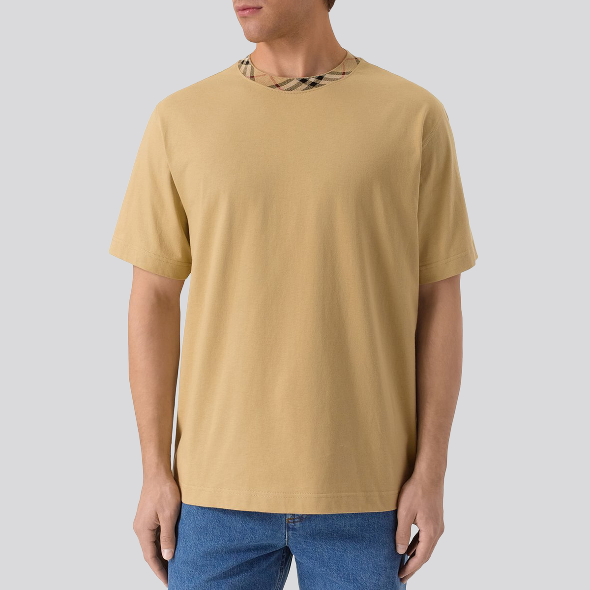 Camiseta Gris Burberry Vintage Check Neck