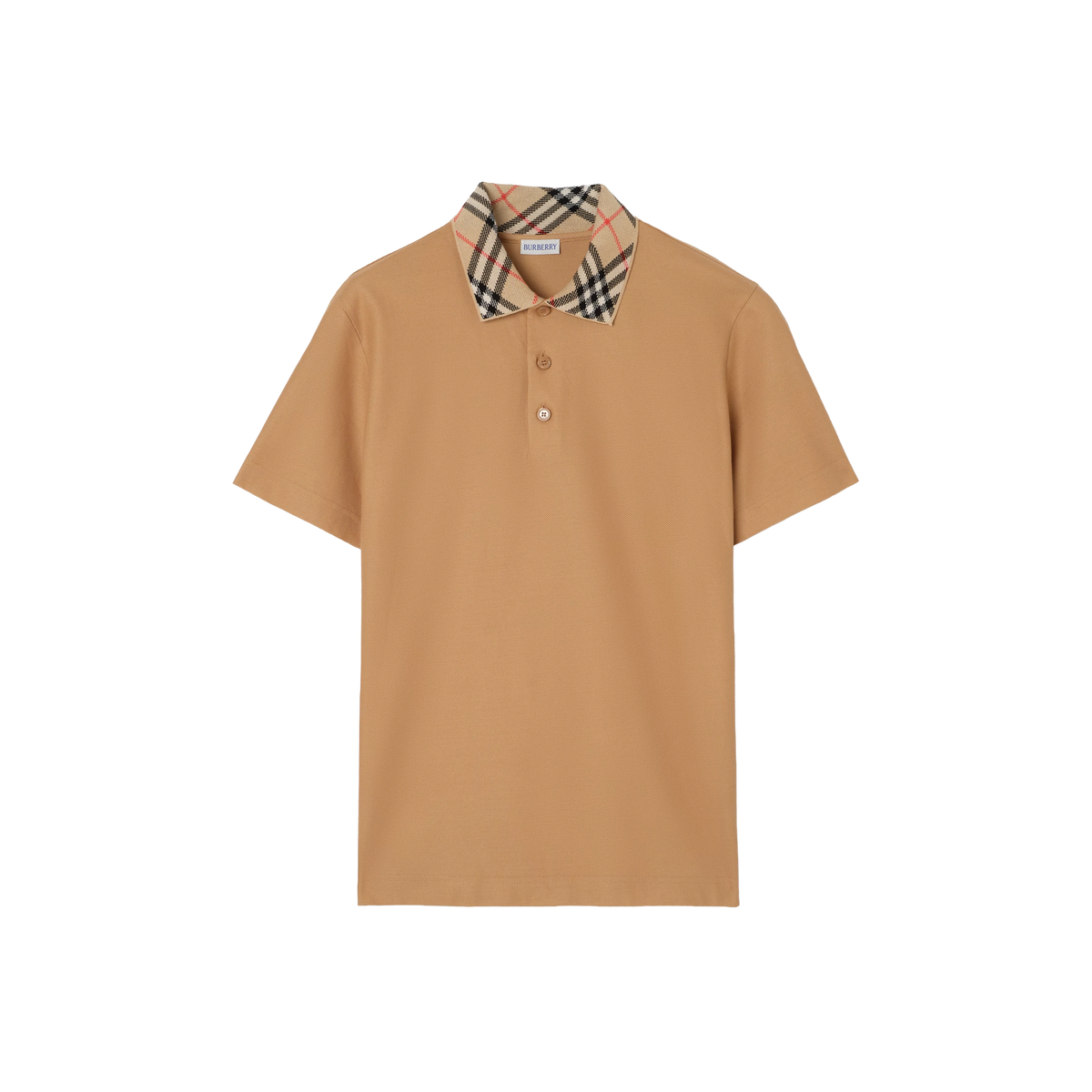 Camiseta Tipo Polo Beige Burberry Vintage Check Neck