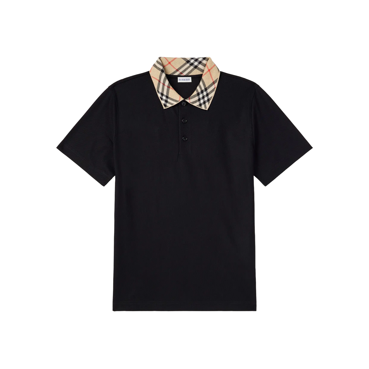 Camiseta Tipo Polo Negra Burberry Vintage Check Neck
