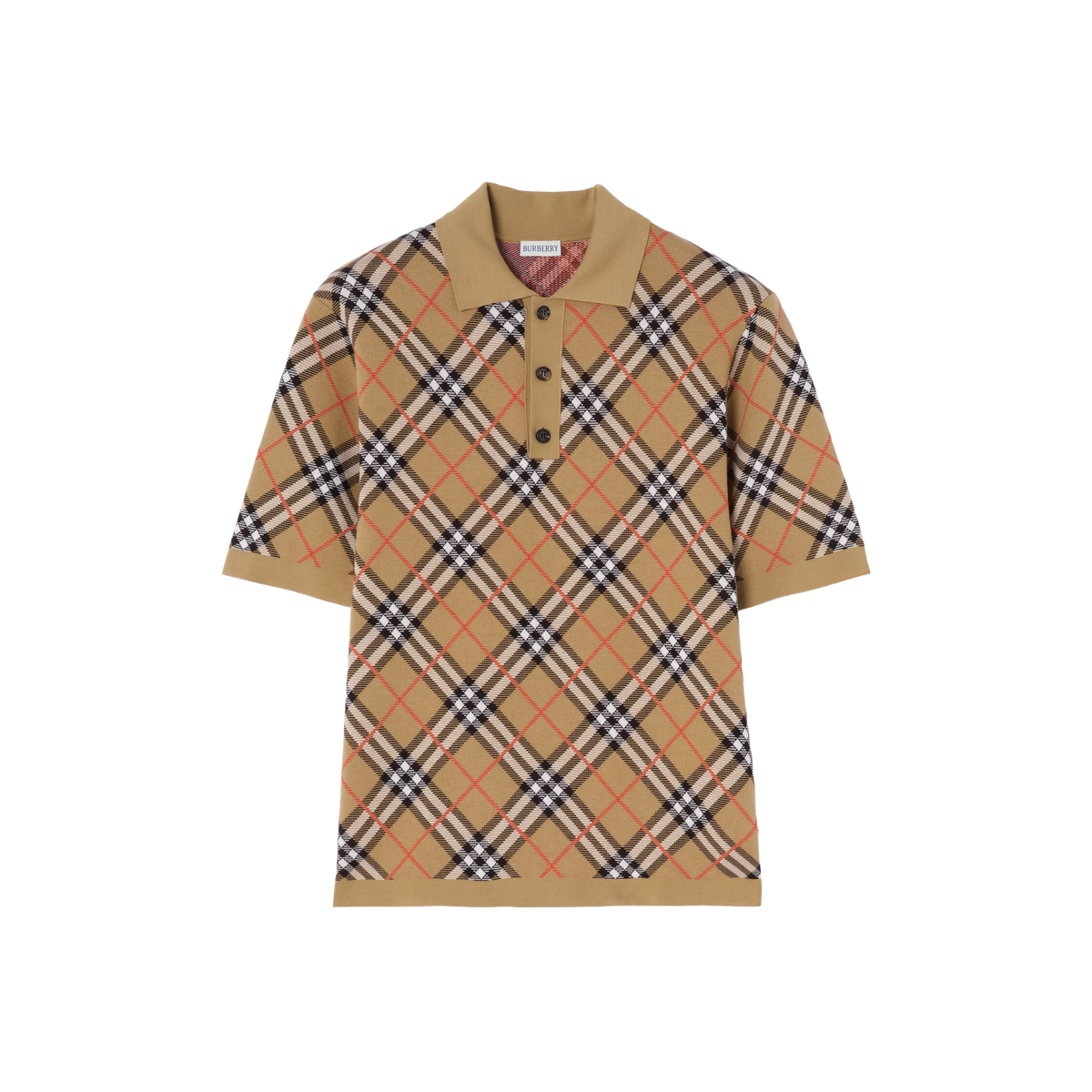 Camiseta Tipo Polo Beige Burberry Vintage Check