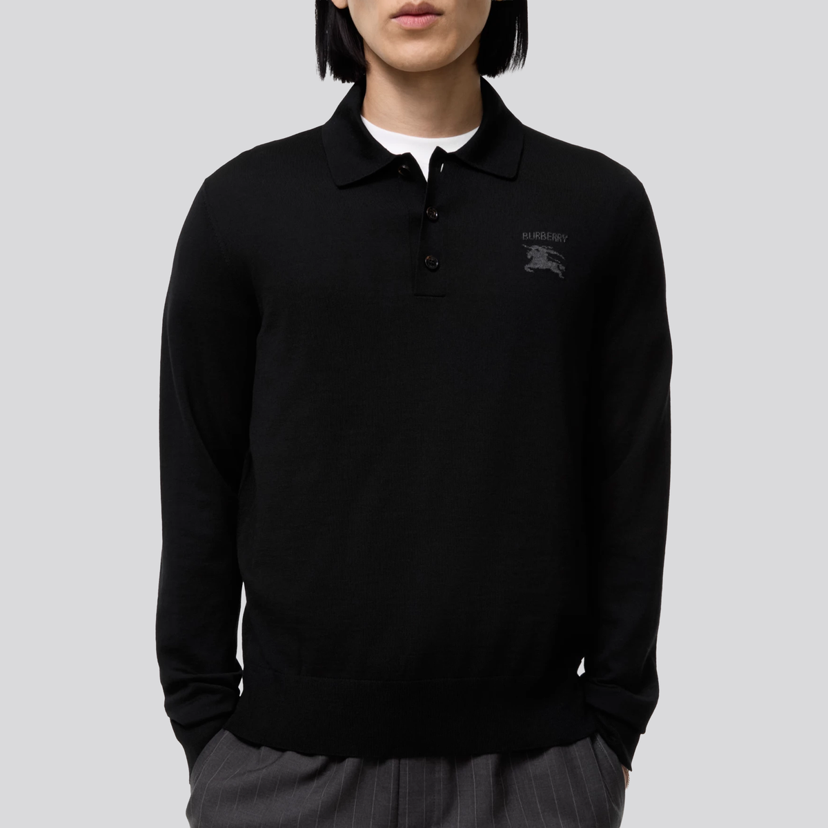 Camiseta Tipo Polo Negra Burberry Horse