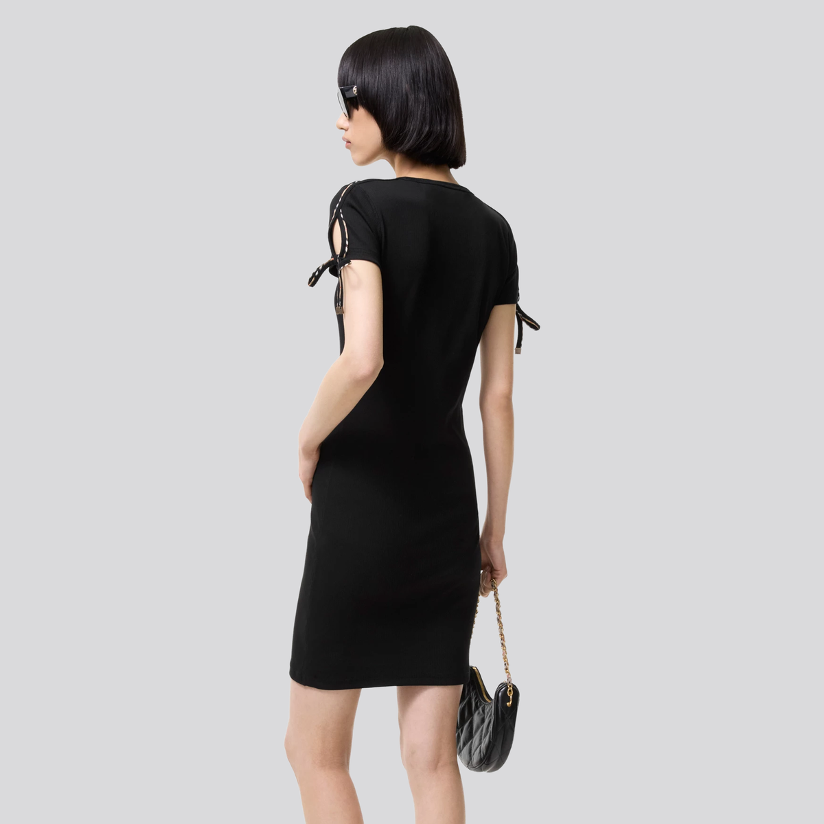 Vestido Negro Burberry Check Trim