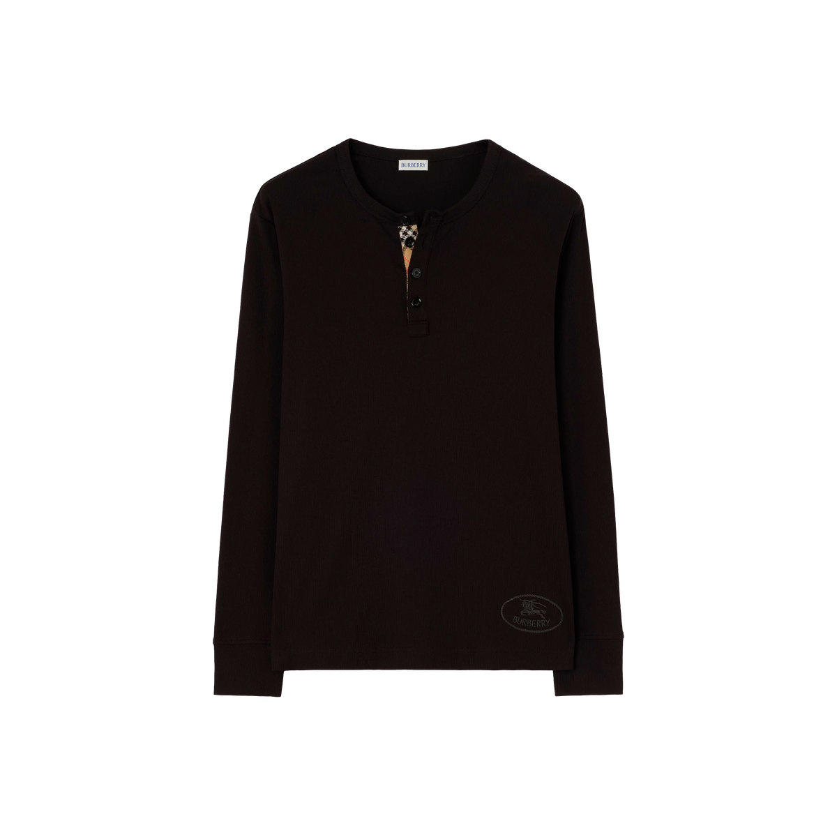 Camiseta Tipo Polo Negra Burberry Manga Larga