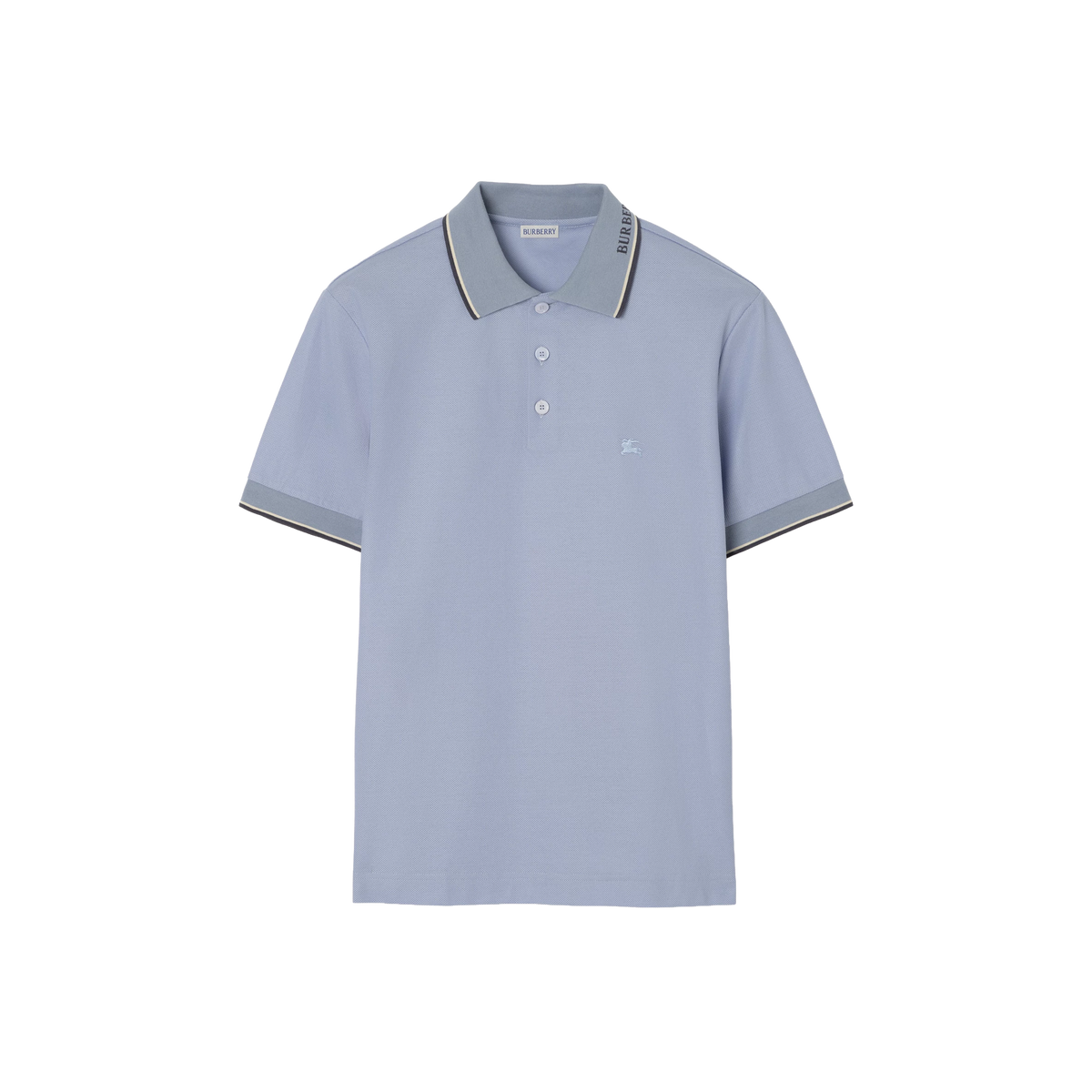 Camiseta Tipo Polo Azul Burberry Neck Logo