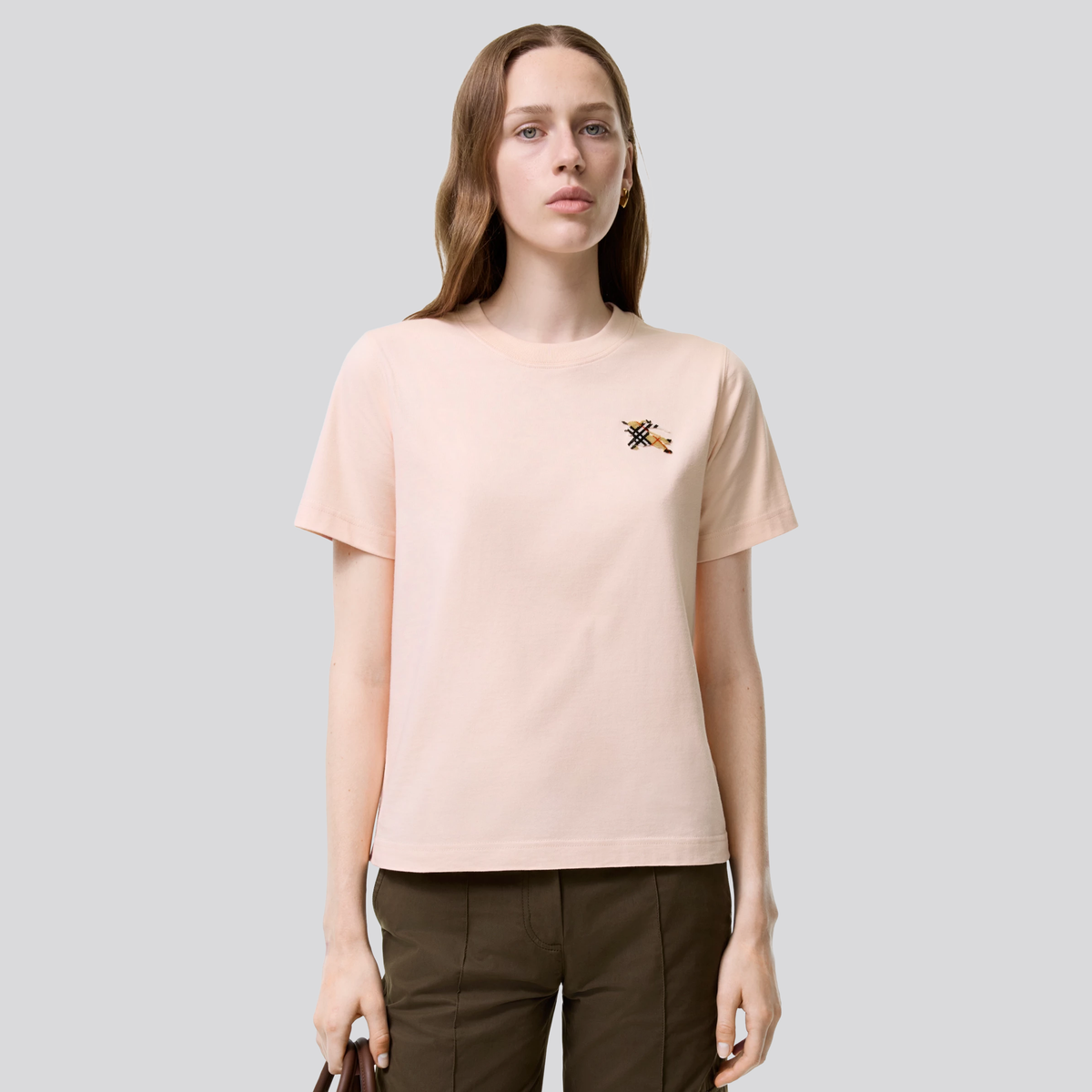 Camiseta Rosada Burberry Horse Chest Patch