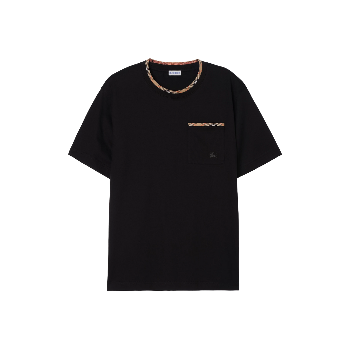 Camiseta Negra Burberry Check Trim