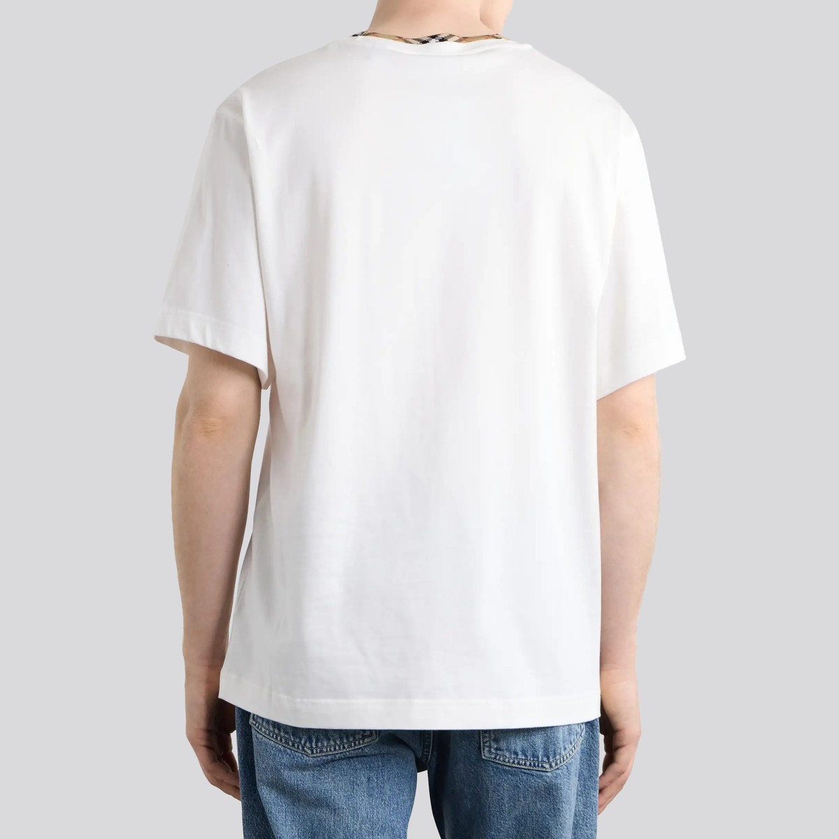 Camiseta Blanca Burberry Check Trim