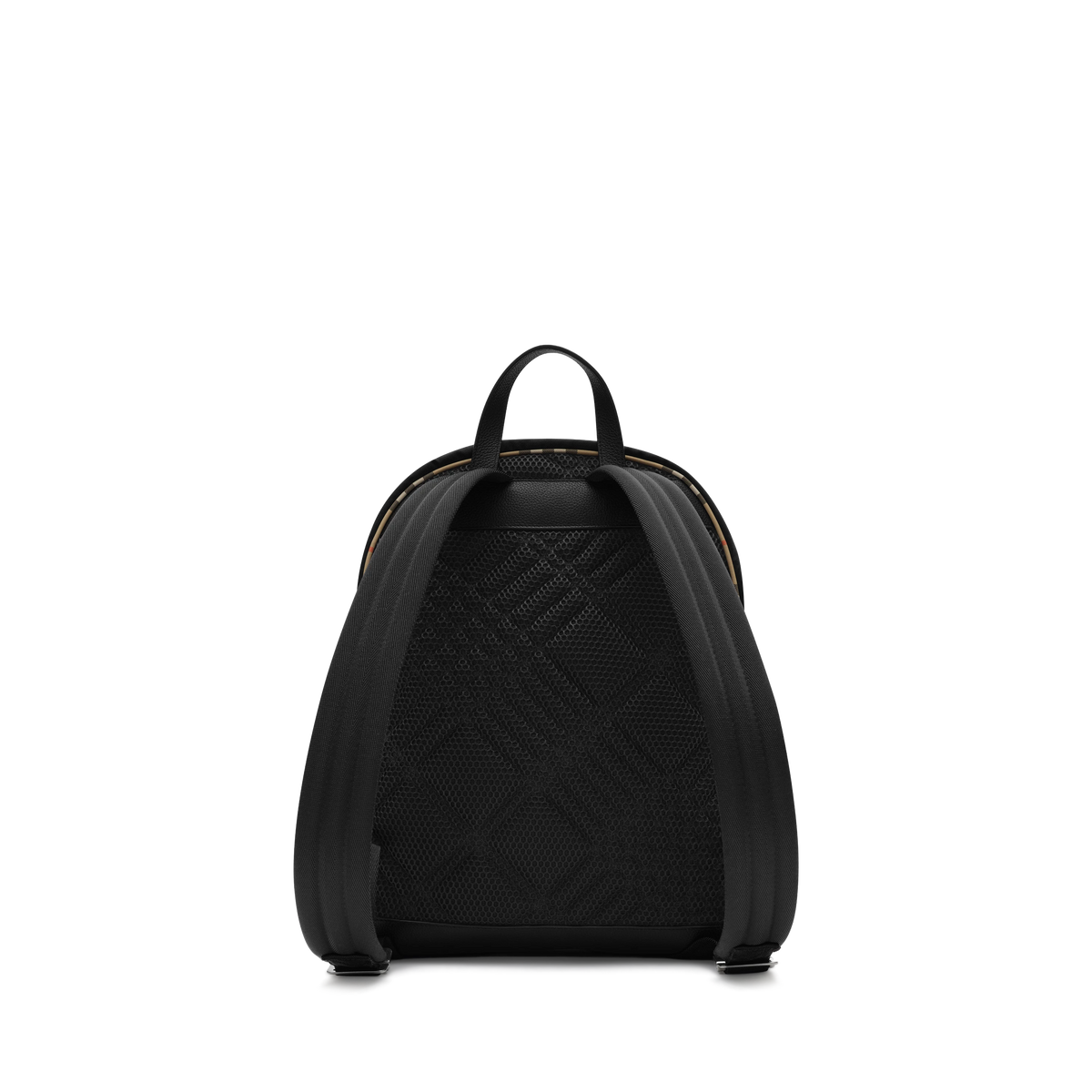 Mochila Negra Burberry Check Trim