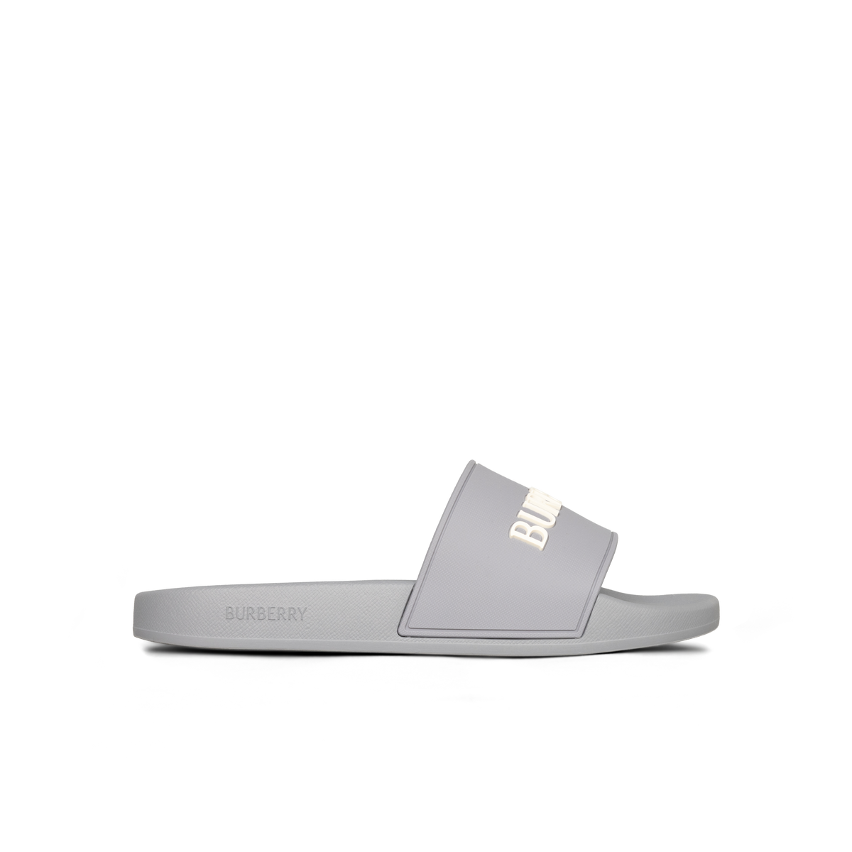 Sandalias Grises Burberry Logo Slides