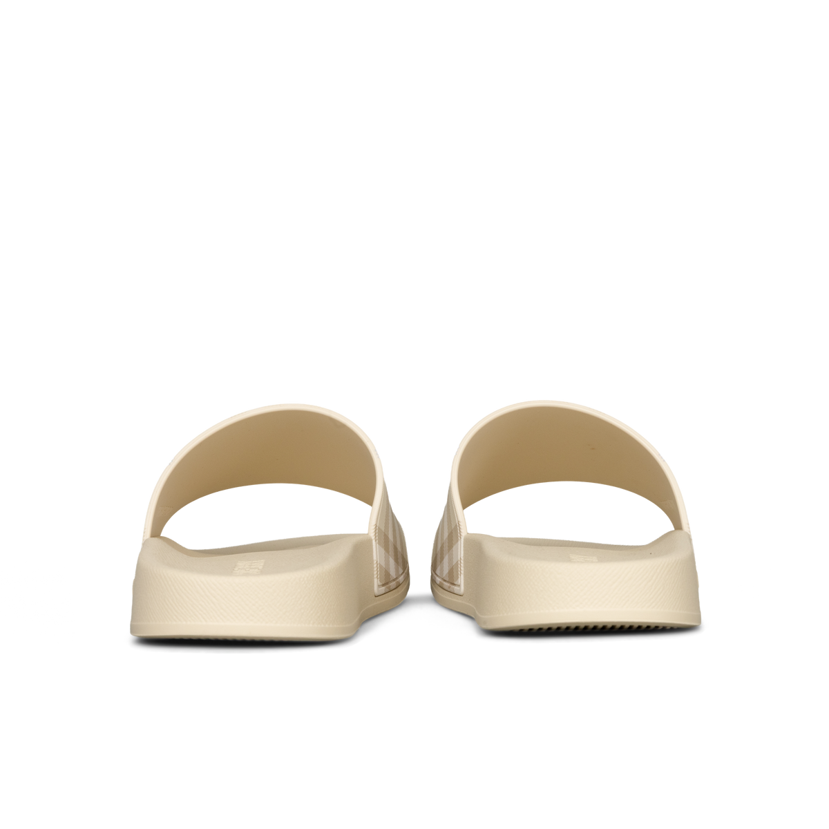 Sandalias Beige Burberry Check Slides