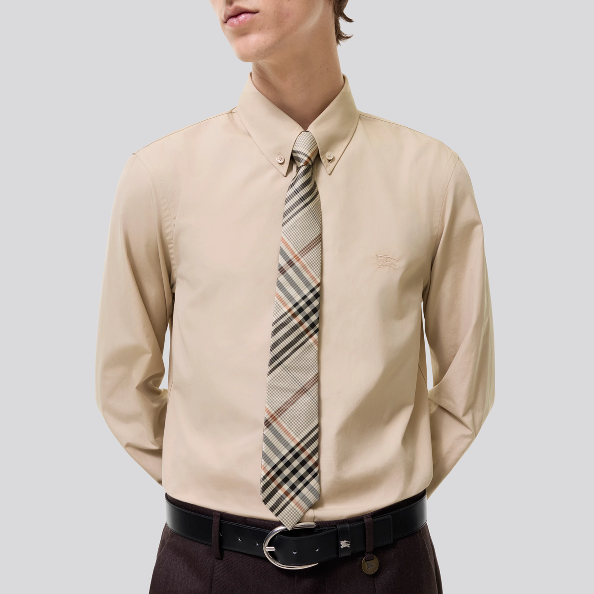 Corbata Gris Burberry Check Silk