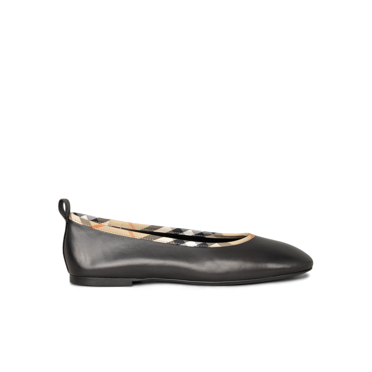 Ballerinas Negras Burberry Check Trim
