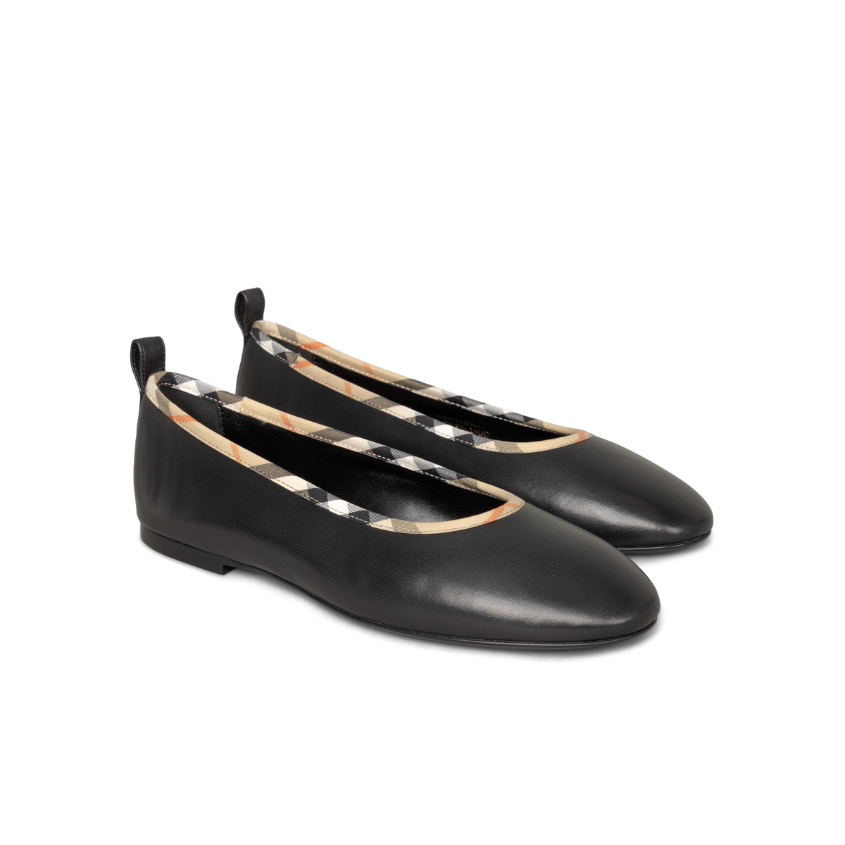 Ballerinas Negras Burberry Check Trim