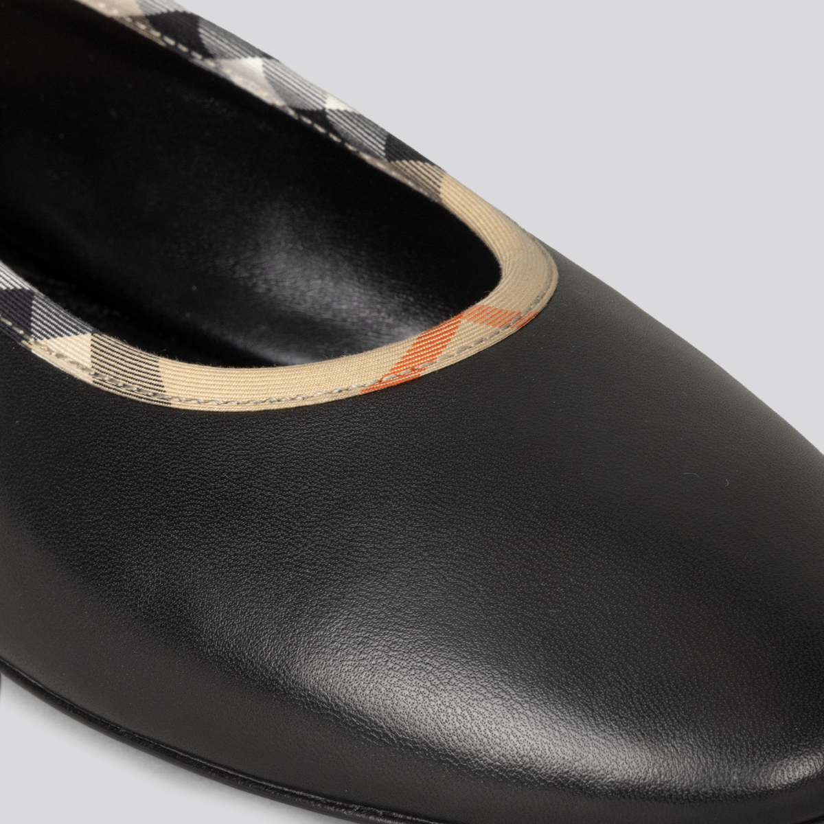 Ballerinas Negras Burberry Check Trim