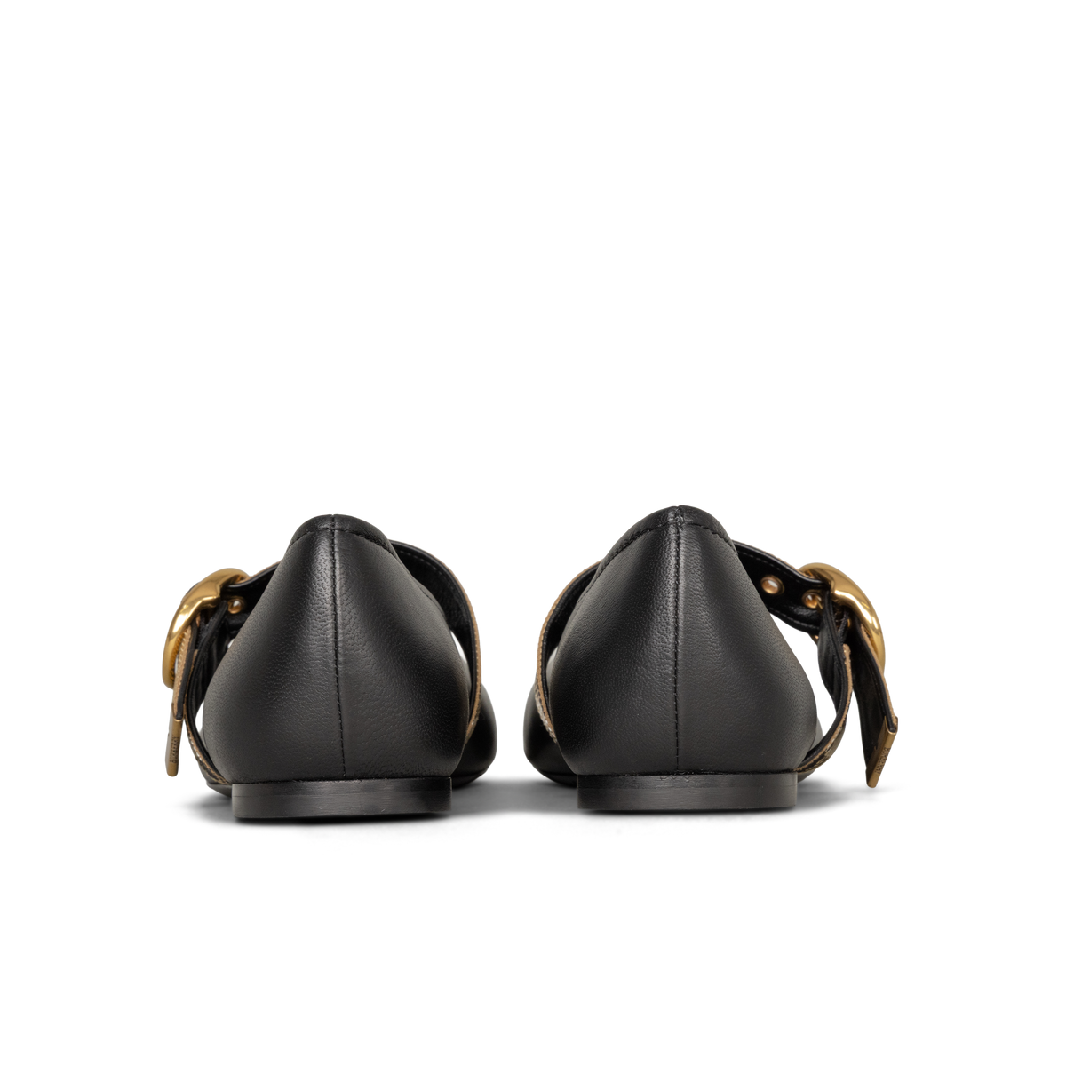Ballerinas Negras Burberry Check Trim Strap
