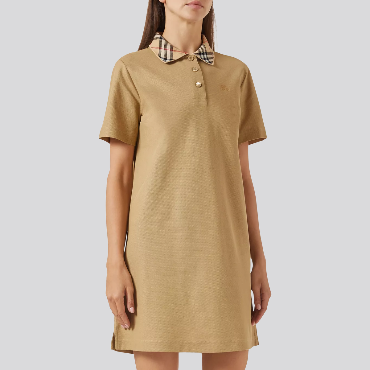 Vestido Gris Burberry Polo Check