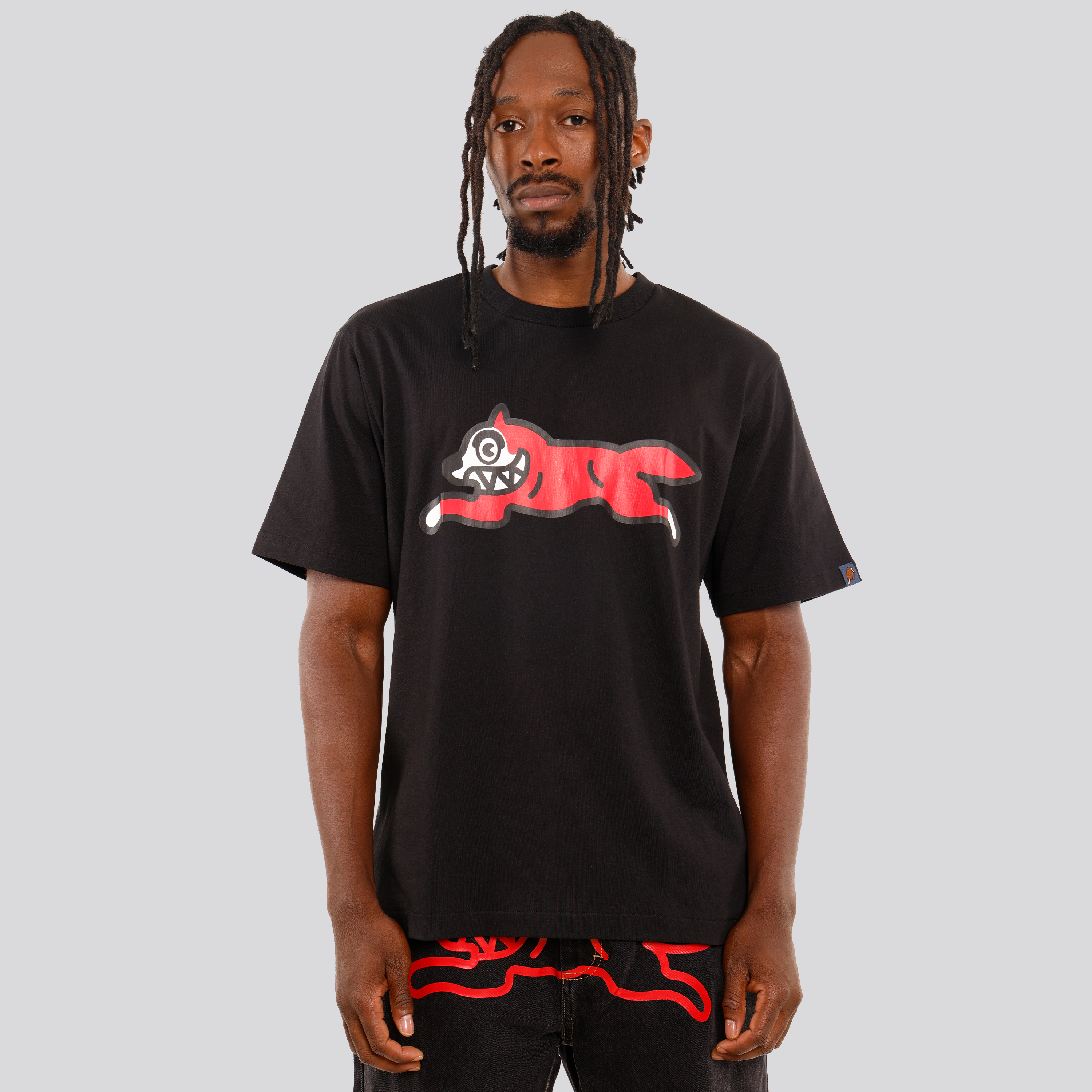 Camiseta Negra Ice Cream Running Dog