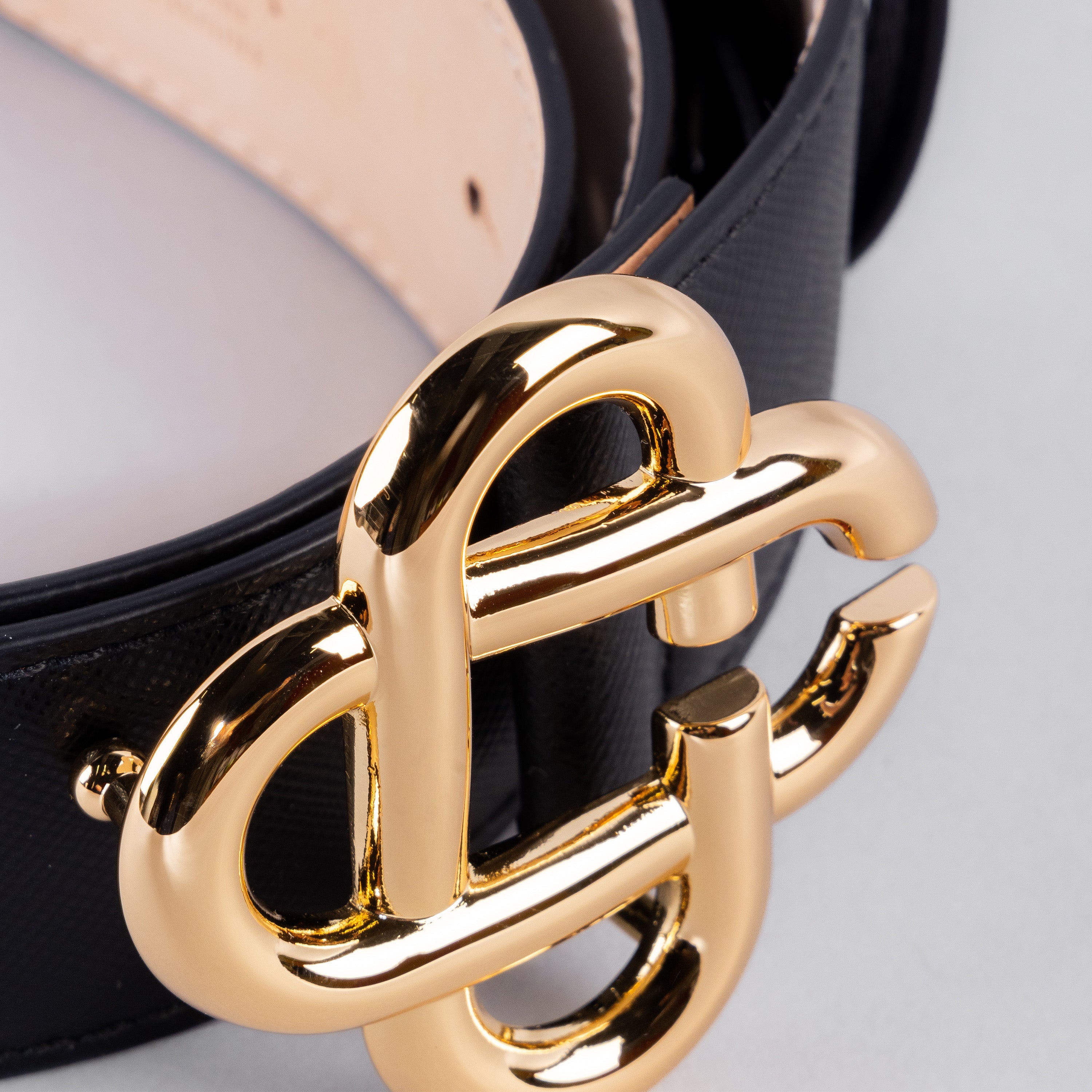 Cinturón Negro Casablanca Logo Buckle
