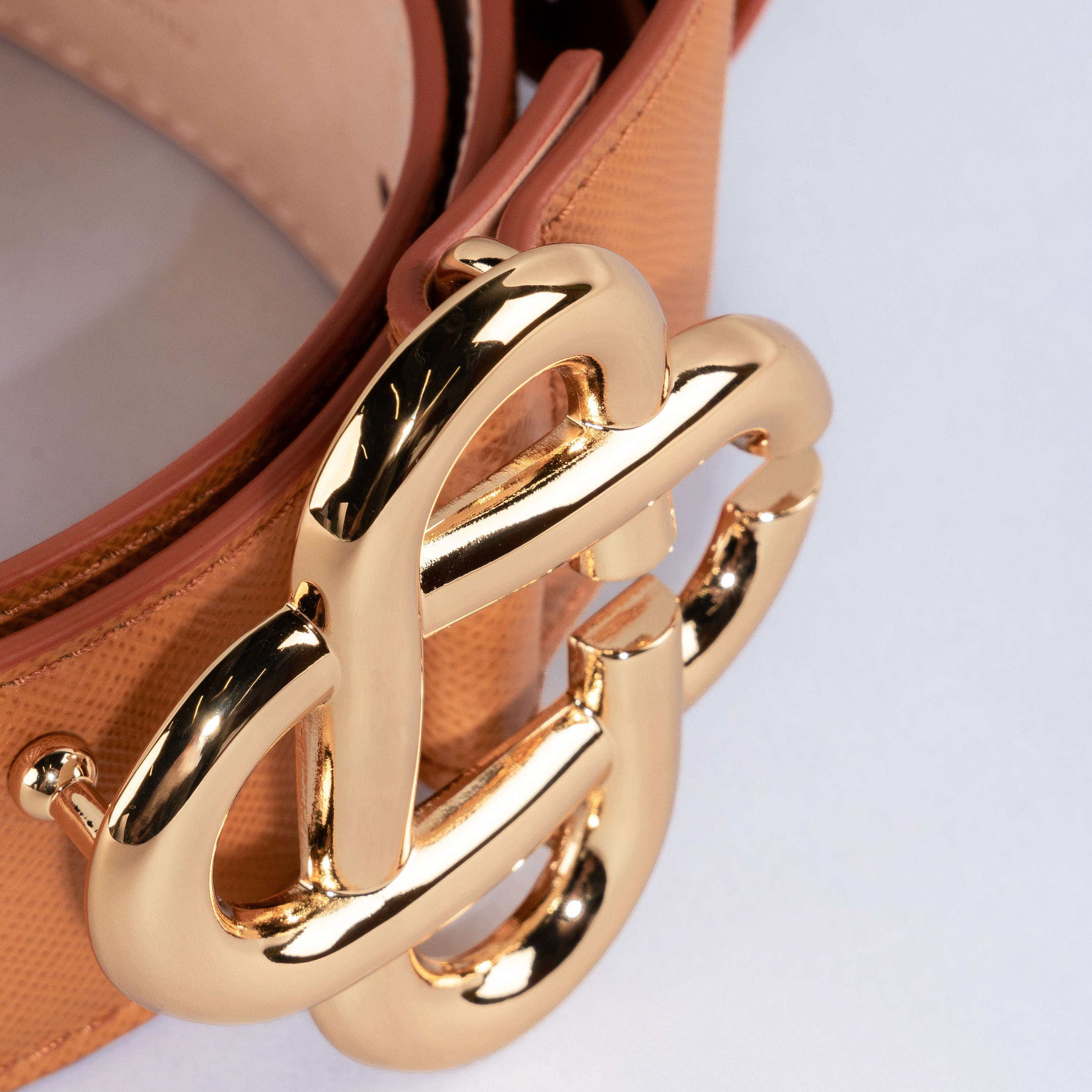 Cinturón Tan Casablanca Logo Buckle