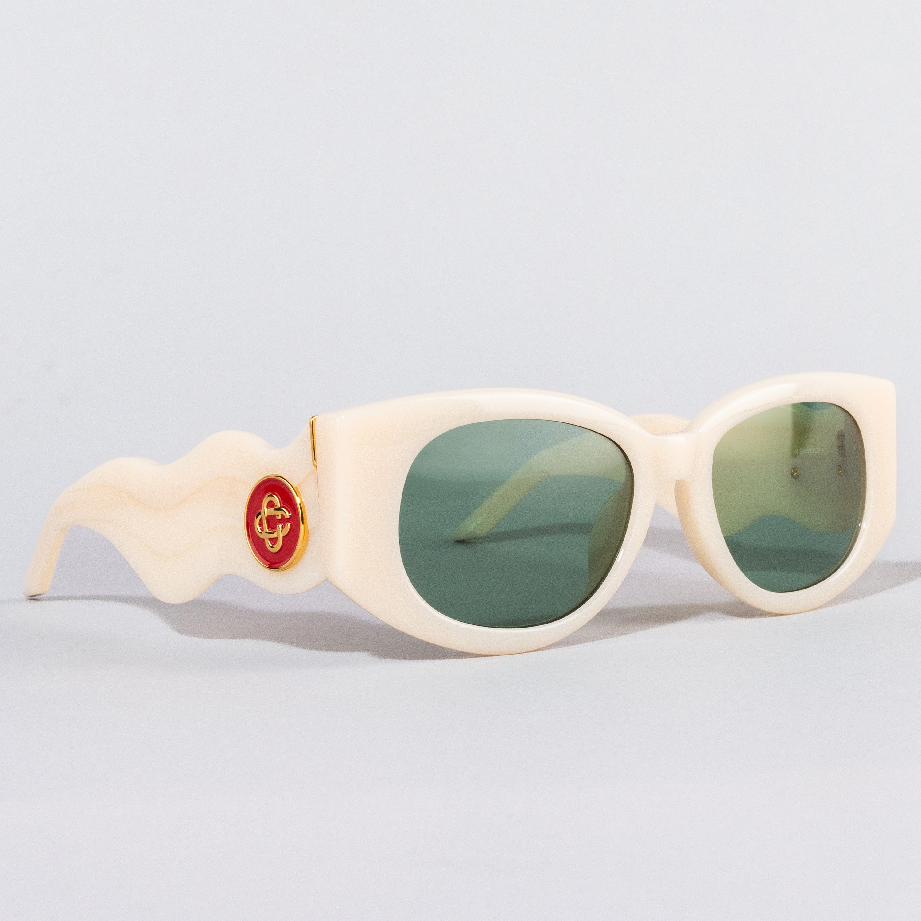 Gafas de Sol Blancas Casablanca Mujer Acetato & Metal Oval Wave
