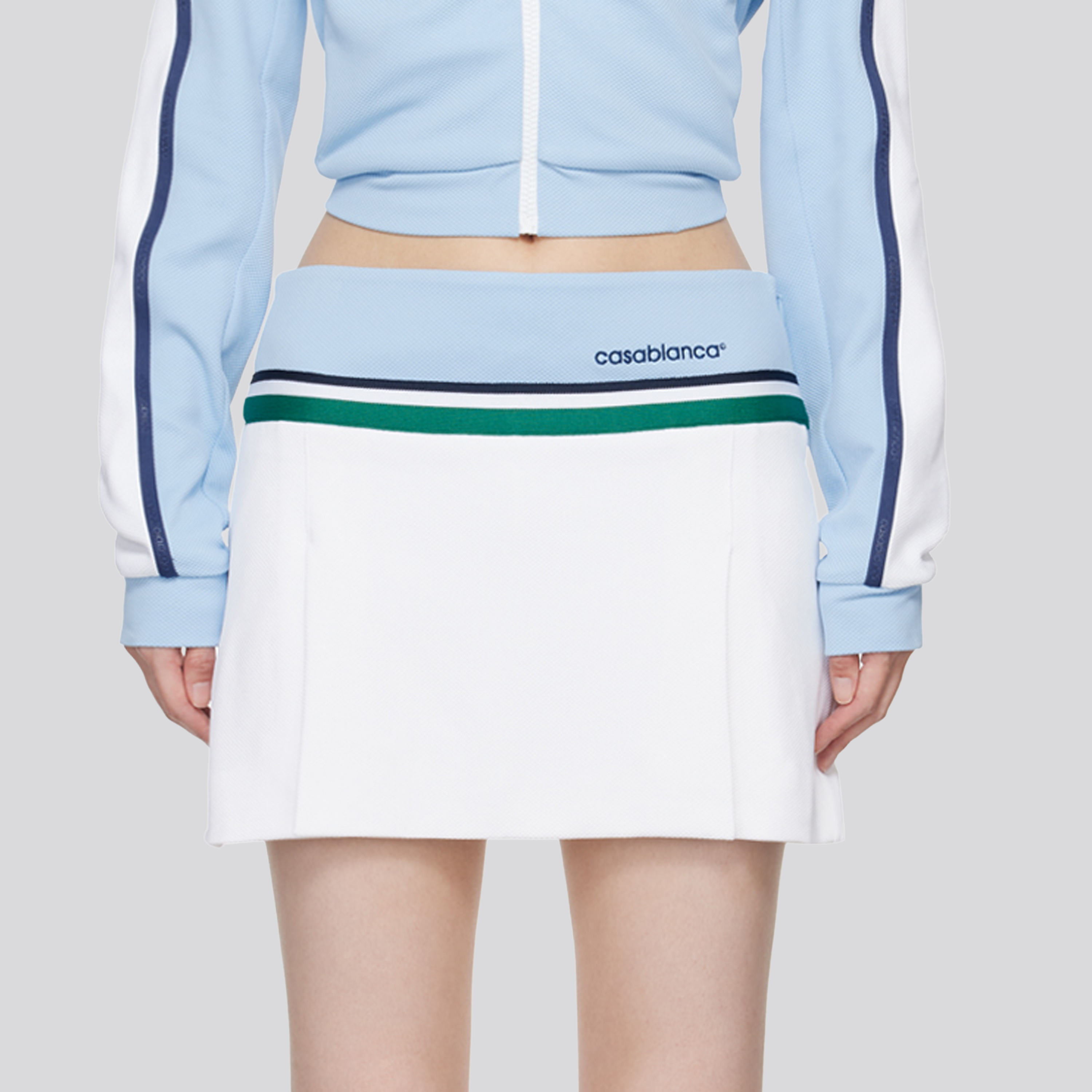 Falda Celeste Casablanca Contrast Panel