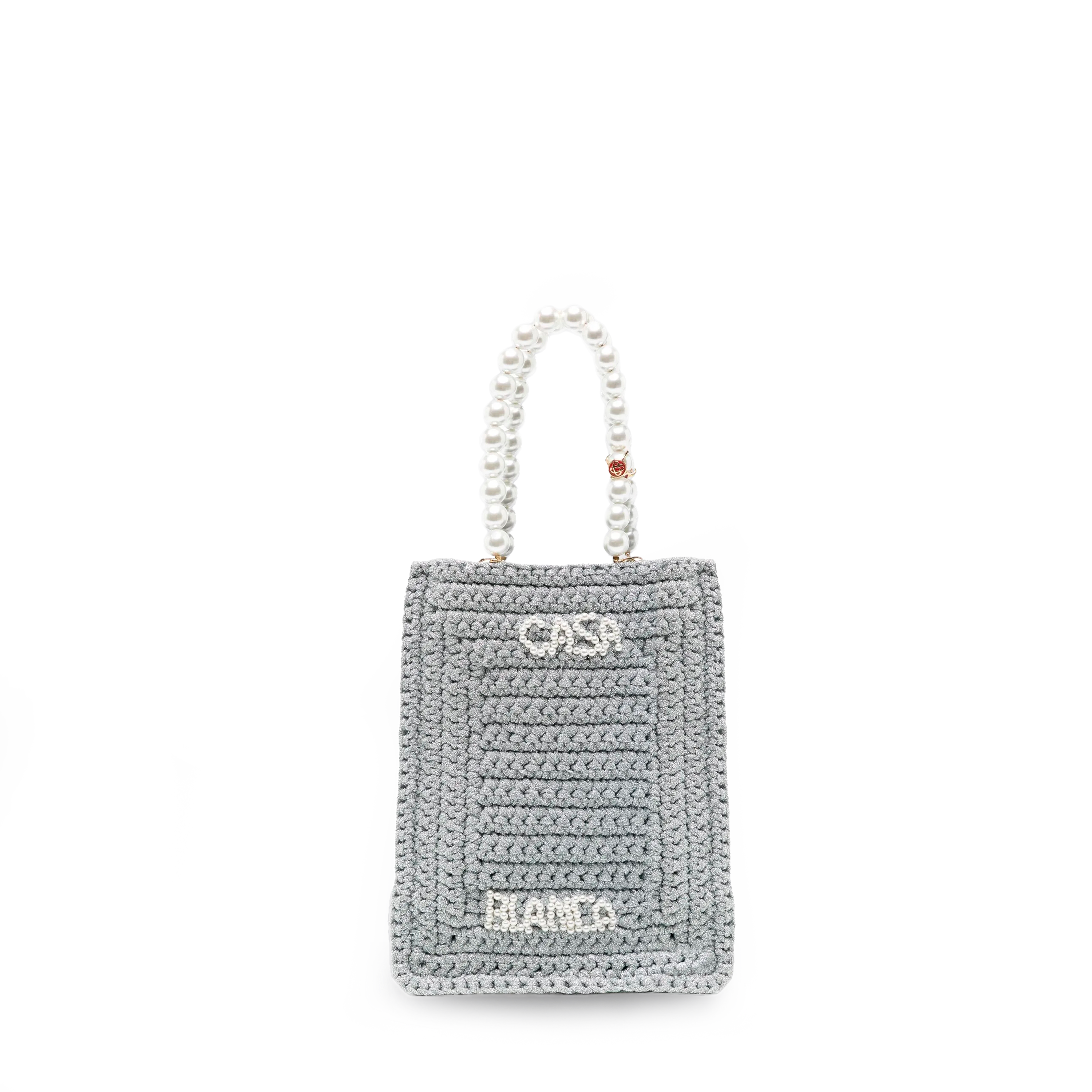 Cartera Silver Casablanca Crochet Pearl