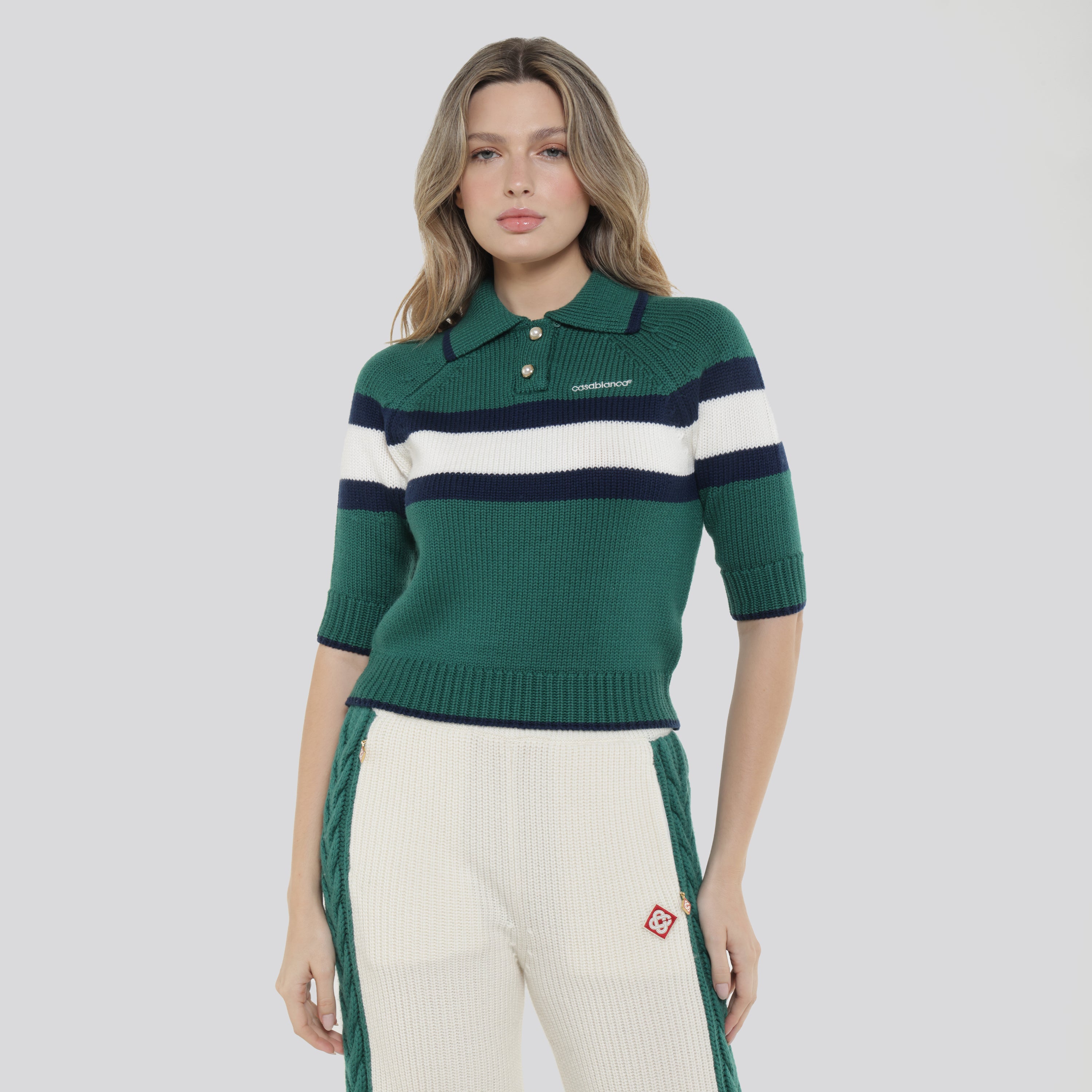 Camiseta tipo Polo Verde Casablanca Colour Blocked