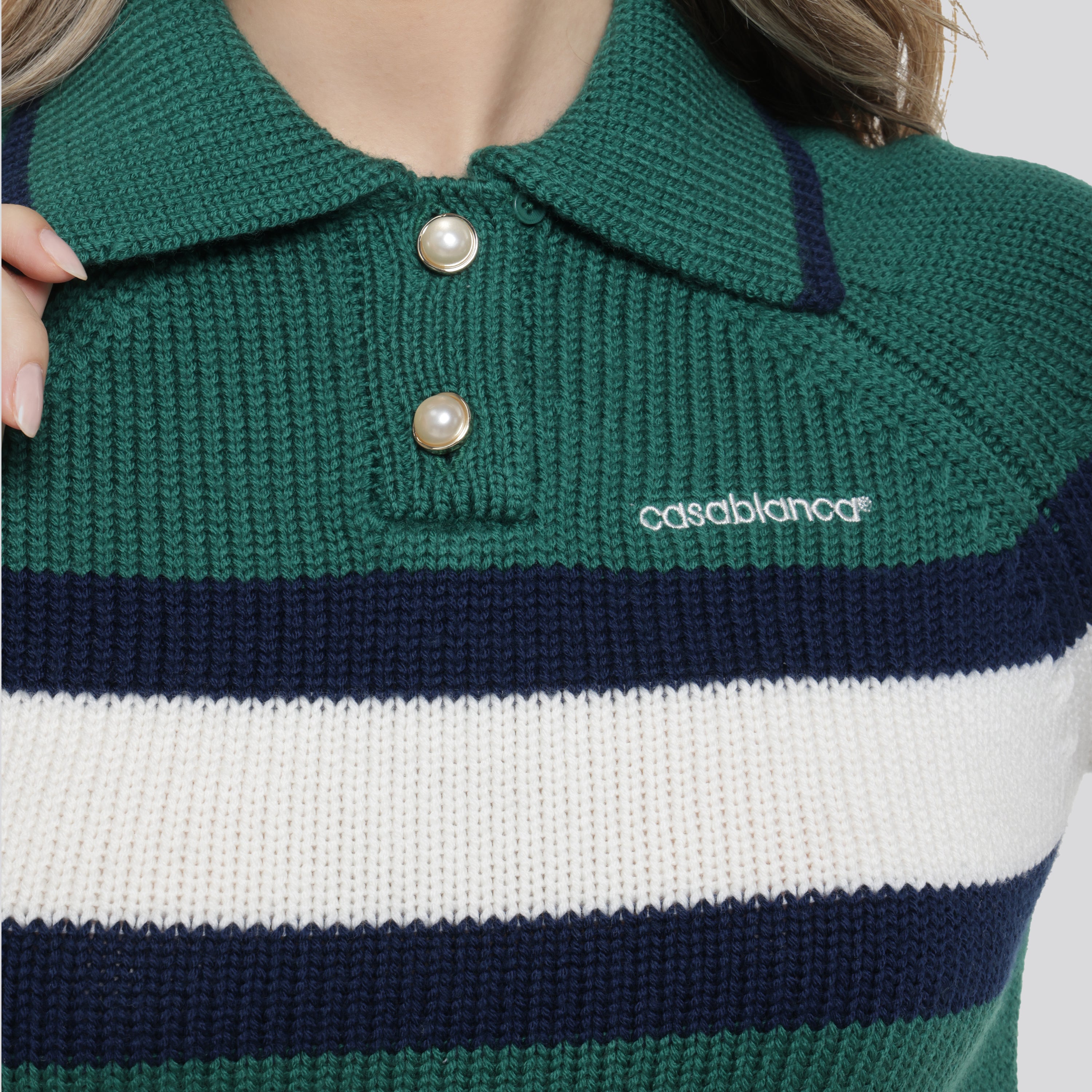 Camiseta tipo Polo Verde Casablanca Colour Blocked