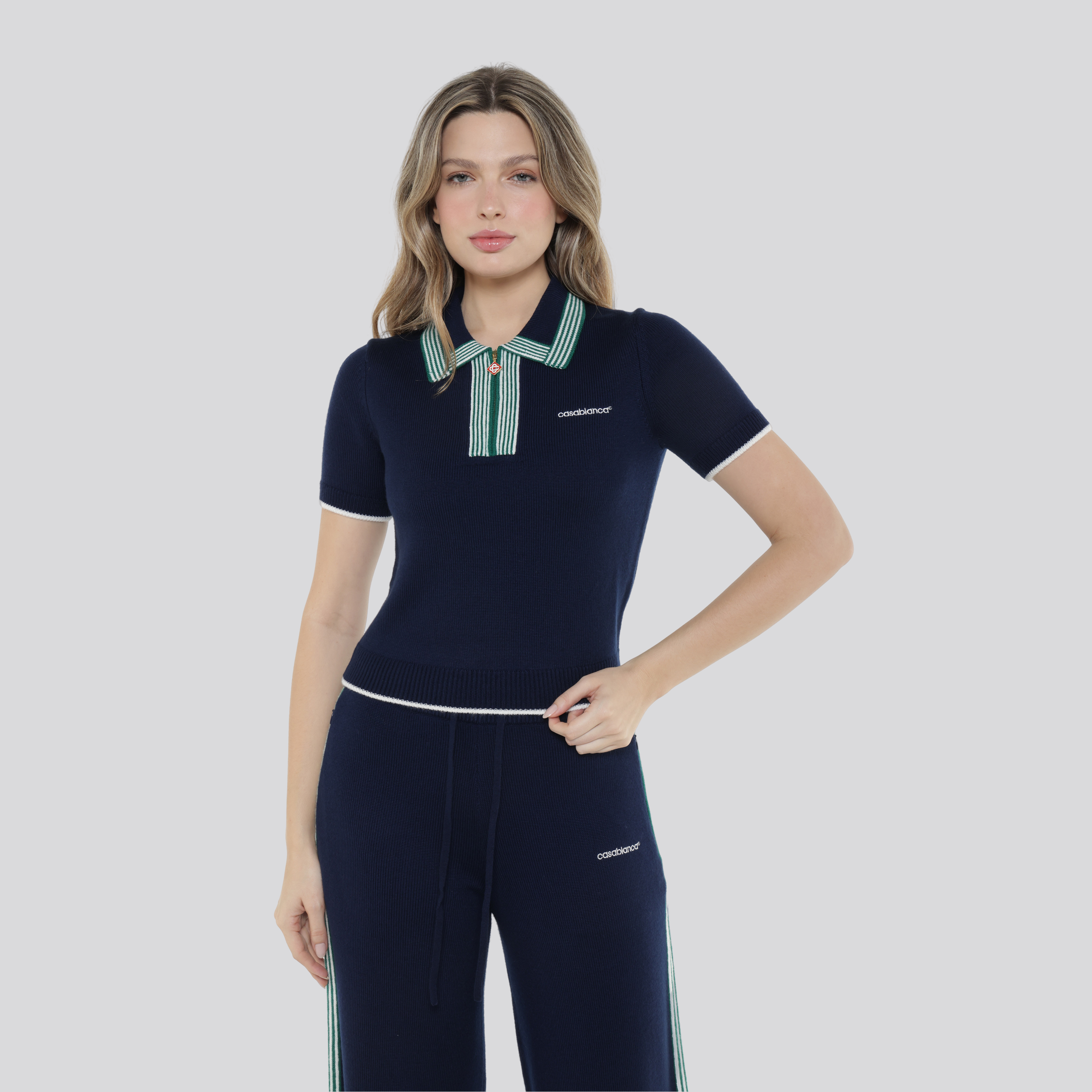 Camiseta tipo Polo Azul Casablanca Tennis