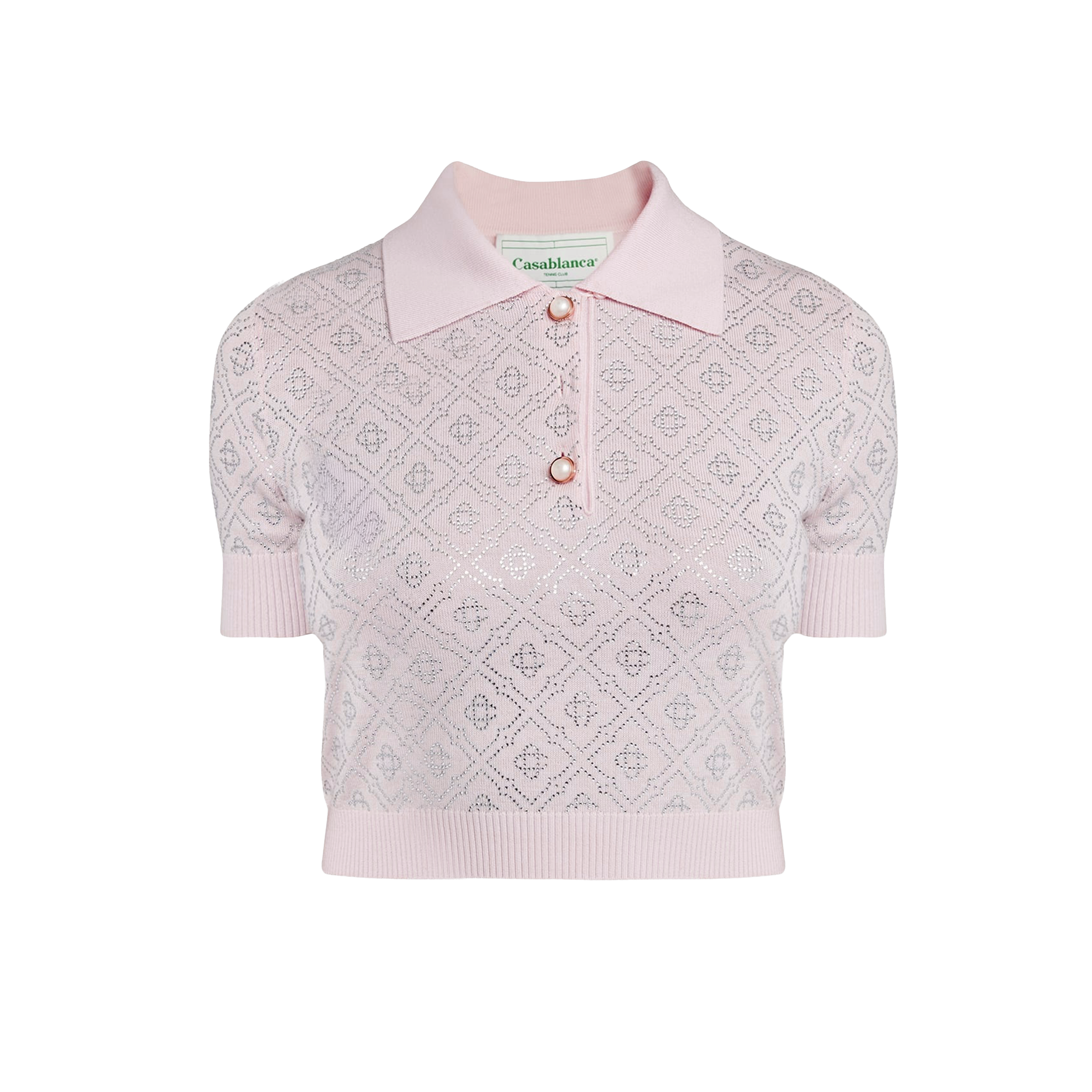 Camiseta Tipo Polo Rosa Ceniza Casablanca Crystal Monogram