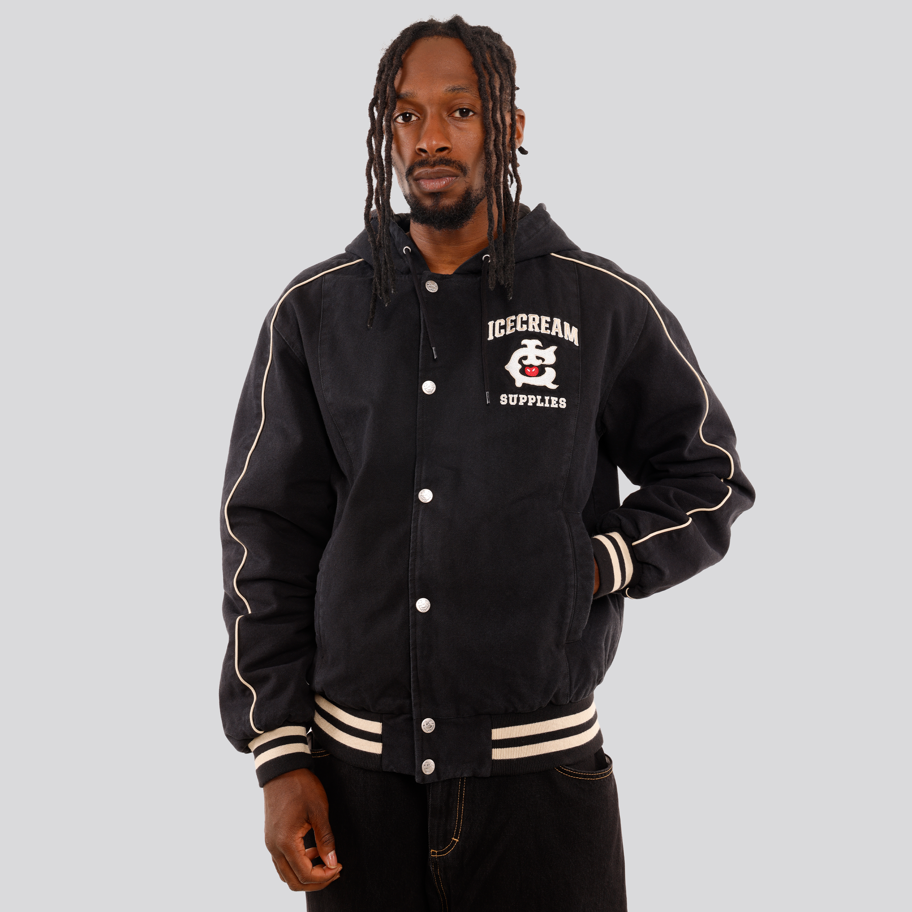 Chaqueta Negra ICECREAM Hooded Work