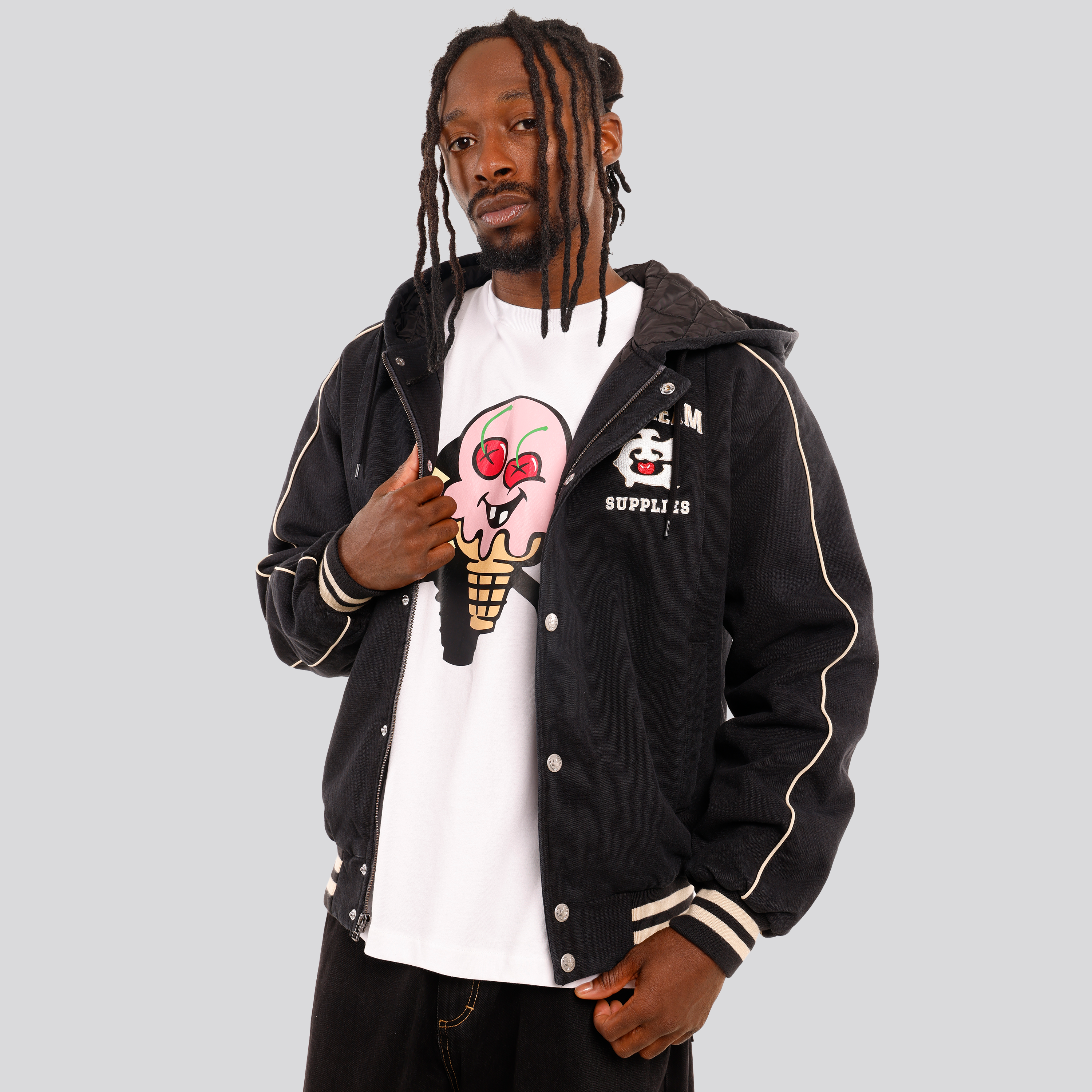 Chaqueta Negra ICECREAM Hooded Work